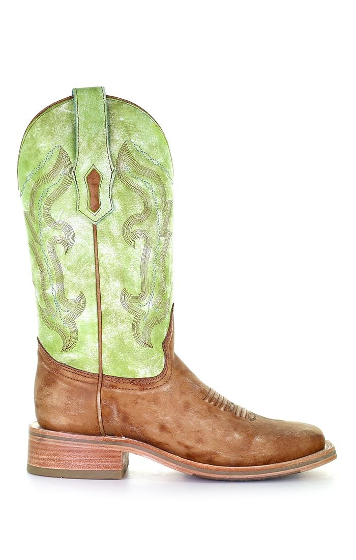 Women's Western Cowboy Leather Boots A4102 - Stylish Corral Sand Boots for Rodeo, Country Dancing & Outdoor Adventures