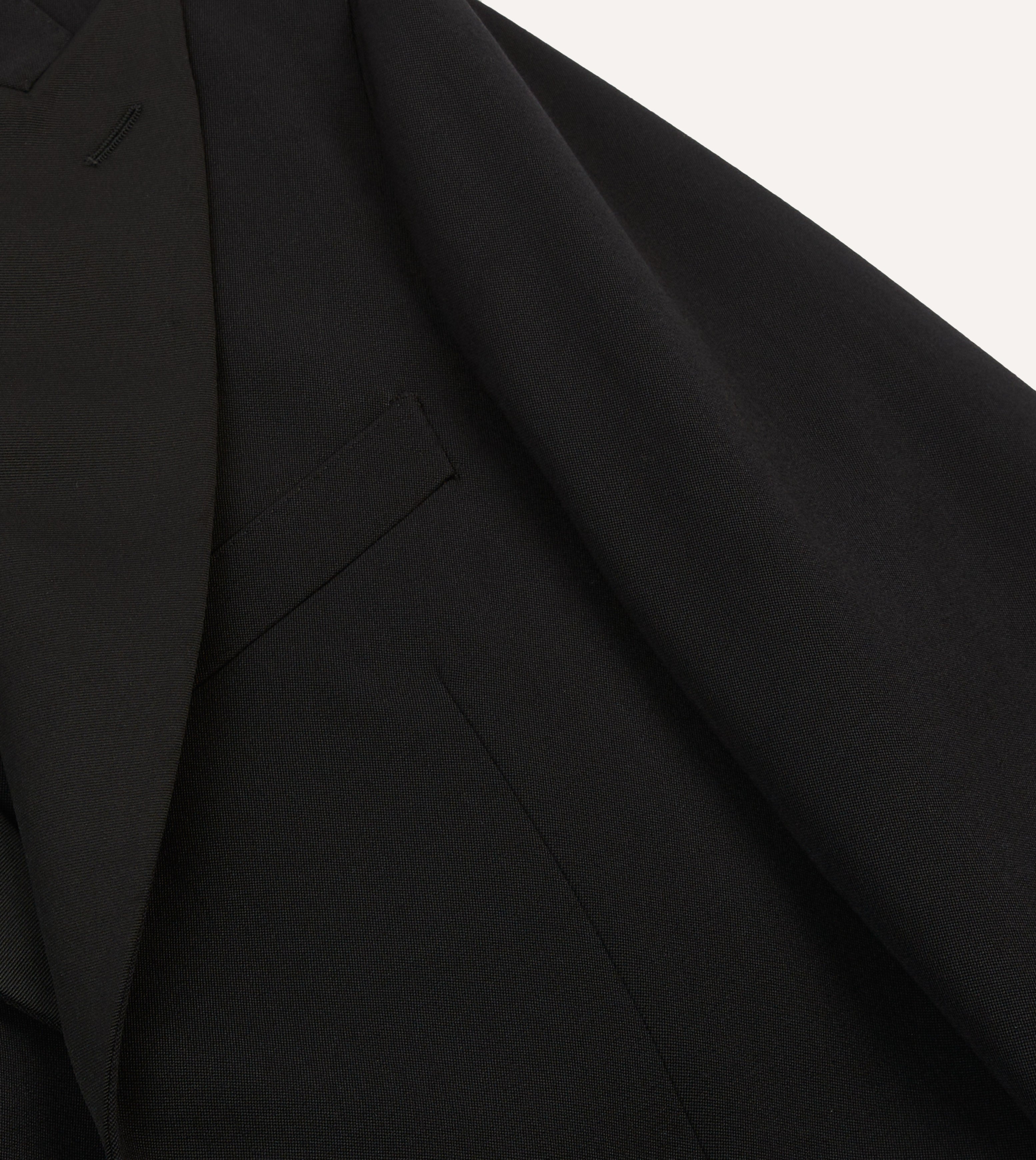 Elegant Black Barathea Wool Dinner Jacket for Men - Perfect for Weddings, Galas & Formal Events
