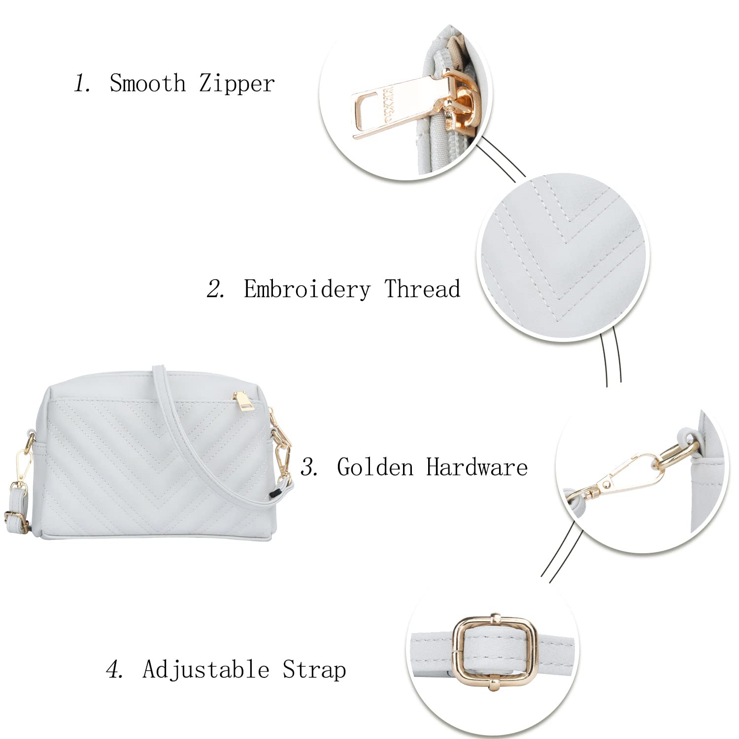 KKXIU Women's Lightweight Quilted Crossbody Bag - Perfect for Travel & Daily Use