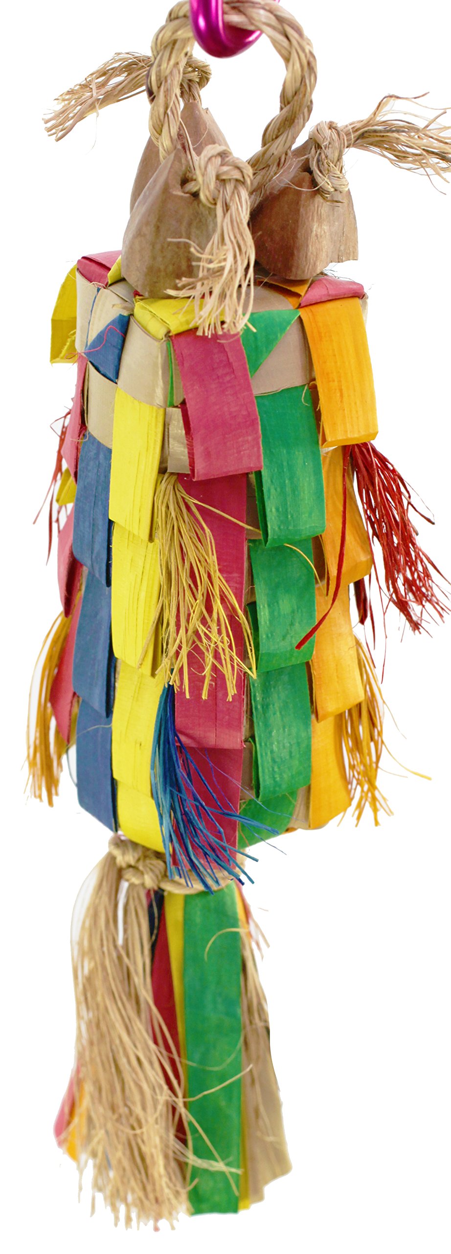 Small Straight Pinata Bird Toy Cage - Foraging Chew Shredder Enrichment Toy for Parrots, Cockatiels & Conures - Perfect for Mental Stimulation & Beak Exercise in Bird Cages