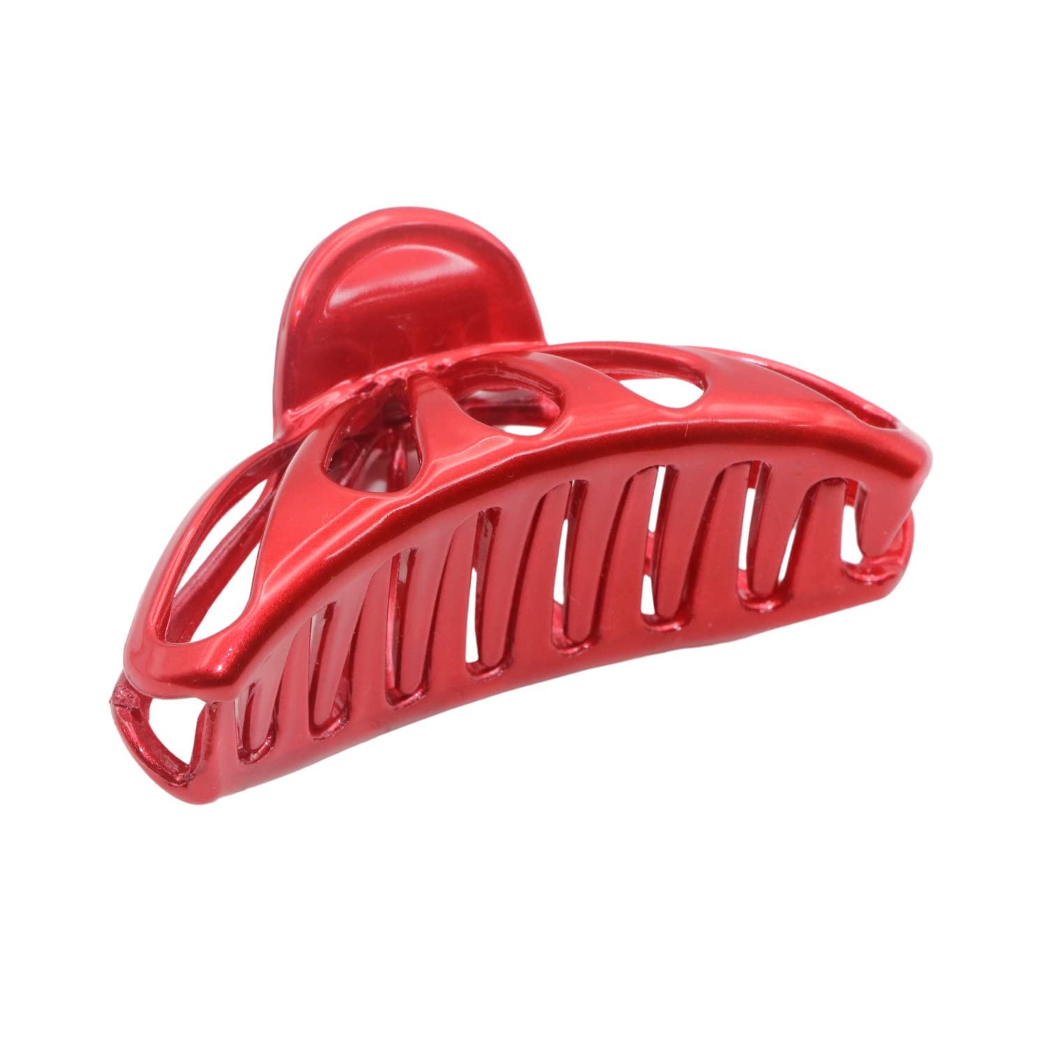 French Small Rain Drop Hair Claw Clip 2 3/4 Inches - Glossy Red Jaw Clip for Women & Girls - Perfect for Updos, Ponytails & Everyday Hairstyles