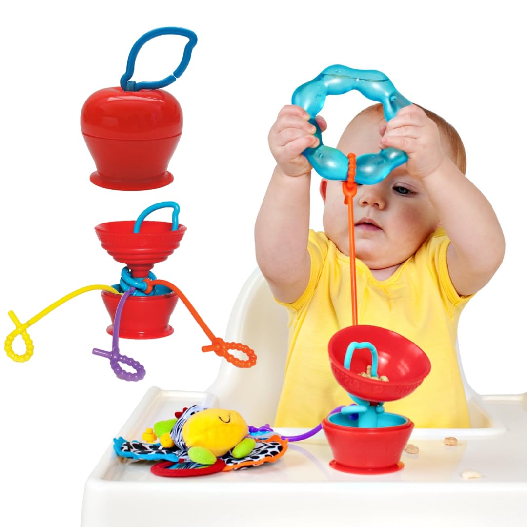 Baby Suction Cup Toys Holder - Secure Teething Toys for High Chairs & Strollers | Essential for Infants 6-12 Months | Perfect for Mealtime & Travel