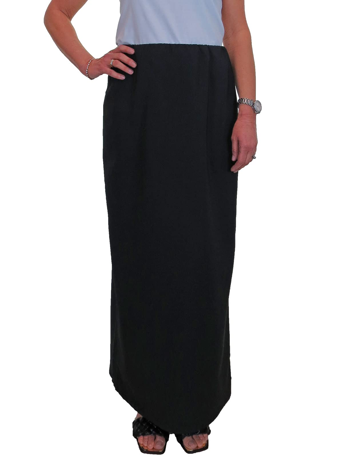 Stylish Women's Elastic Waist Maxi Skirt - Elegant Full Length Straight Skirt for Ladies (Sizes 10-22) | Perfect for Office Wear, Casual Outings & Special Occasions
