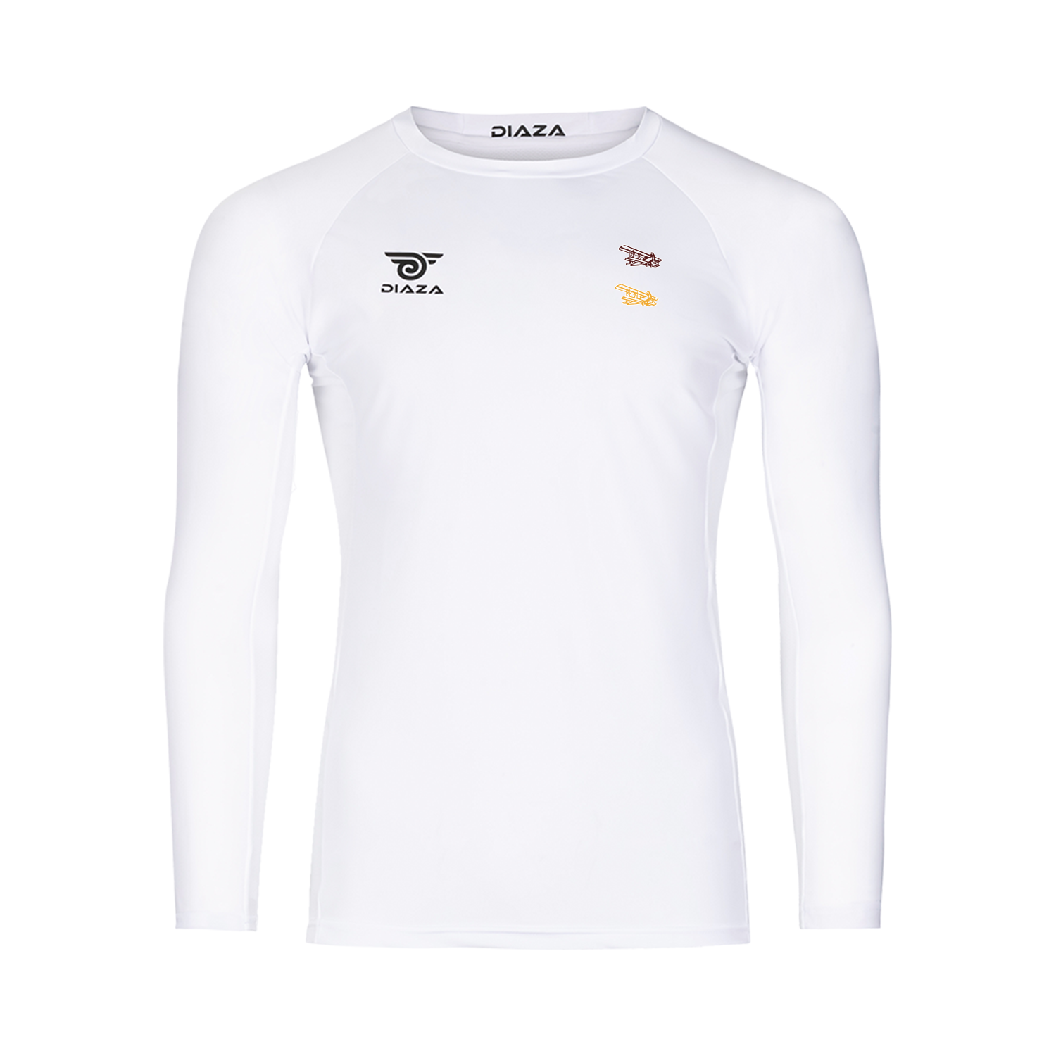 Charlotte Aviators Long Sleeve Compression Shirt for Men & Women - Moisture Wicking Athletic Top - White Performance Shirt for Running, Workout & Sports