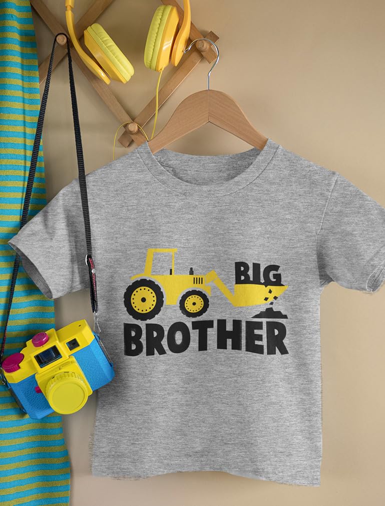 Construction Tractor Big Brother T-Shirt - Cute Pregnancy Announcement Gift for Toddler Boys & Siblings | Soft Kids Tee for Gender Reveal & Family Photos