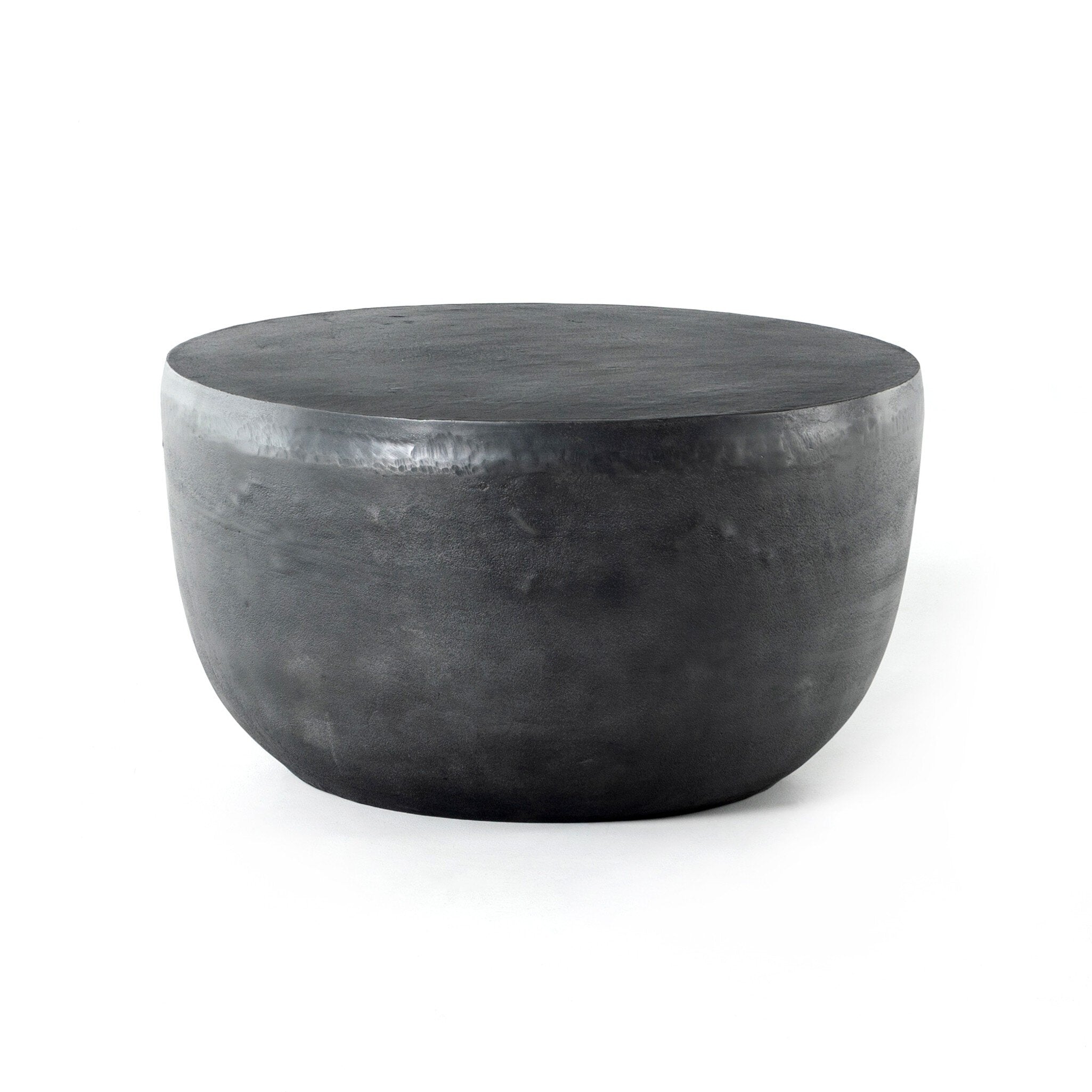 Four Hands Basil Outdoor End Table in Aged Grey | Weather-Resistant Patio Side Table for Garden, Poolside, or Porch | Model 101705 005