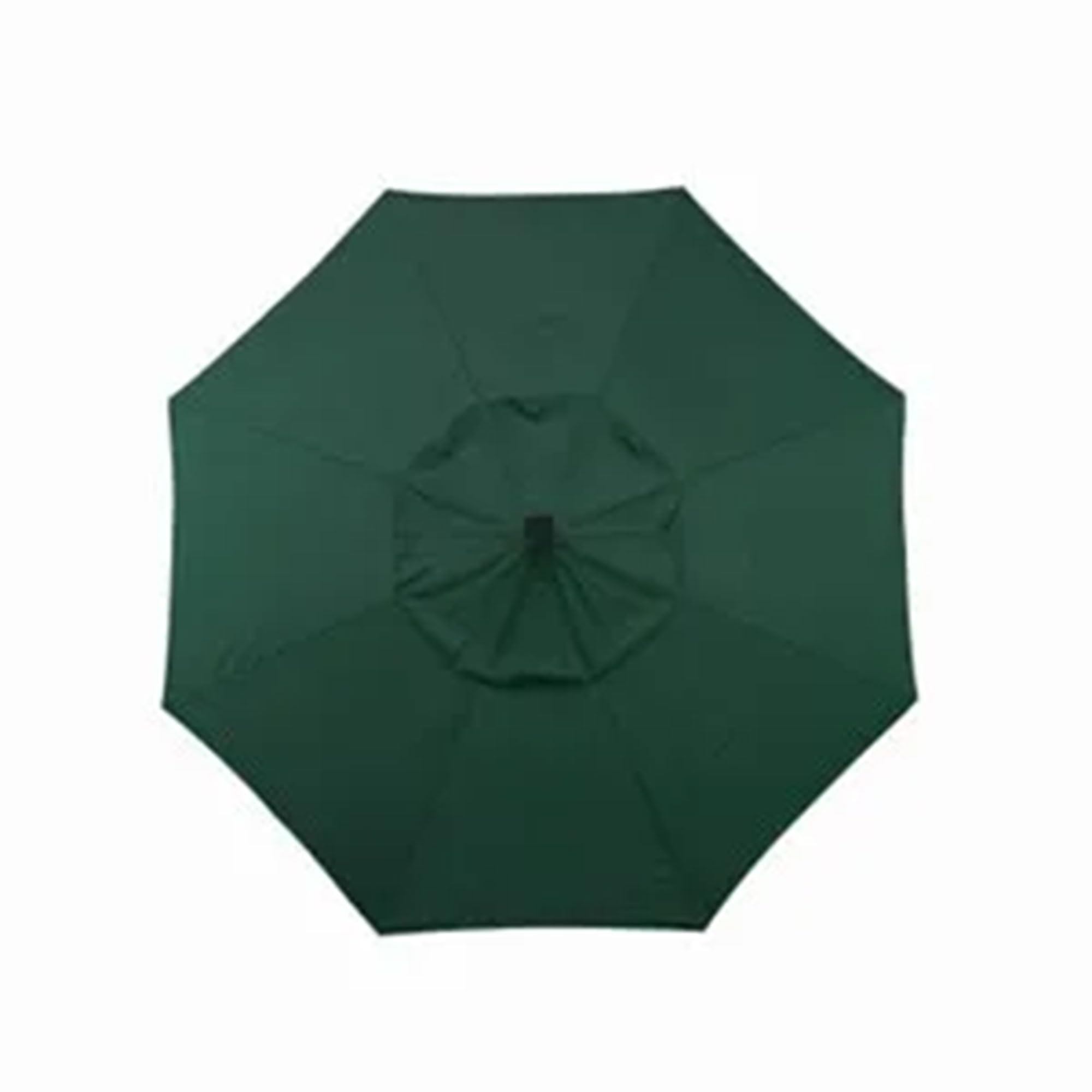 9ft Polyester 2-Section Steel Pole Outdoor Patio Umbrella with Tilt System & LED Lights - 8 Steel Ribs, Green - Perfect for Backyard, Poolside, Garden, Restaurant and Beach Use