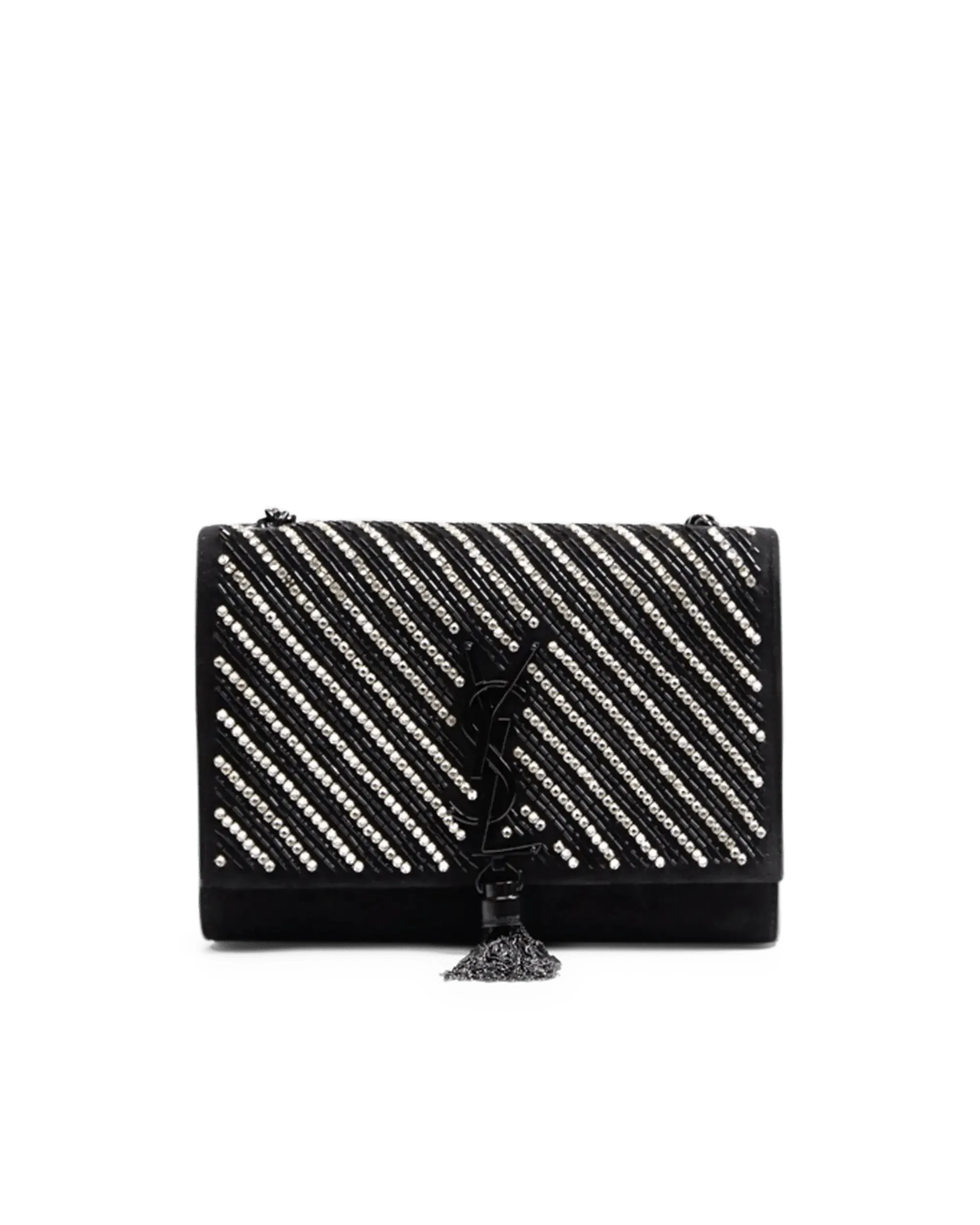 Embellished Kate Tassel Bag for Women - Elegant Beaded Crossbody Purse with Chain Strap, Perfect for Parties, Weddings & Evening Events