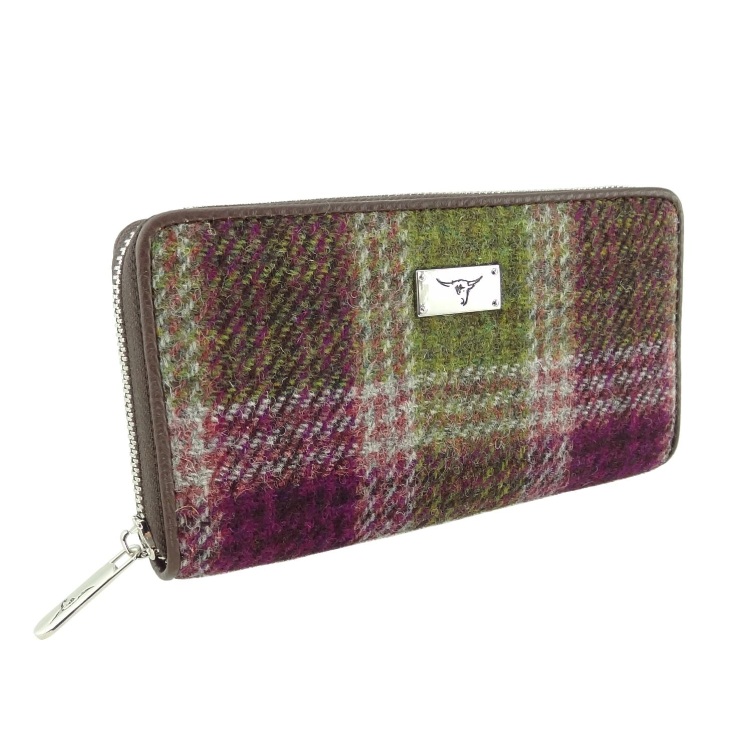 Harris Tweed Long Zip Wallet for Men & Women - 22 Stylish Colors | RFID Blocking Leather Card Holder for Travel, Business & Everyday Use