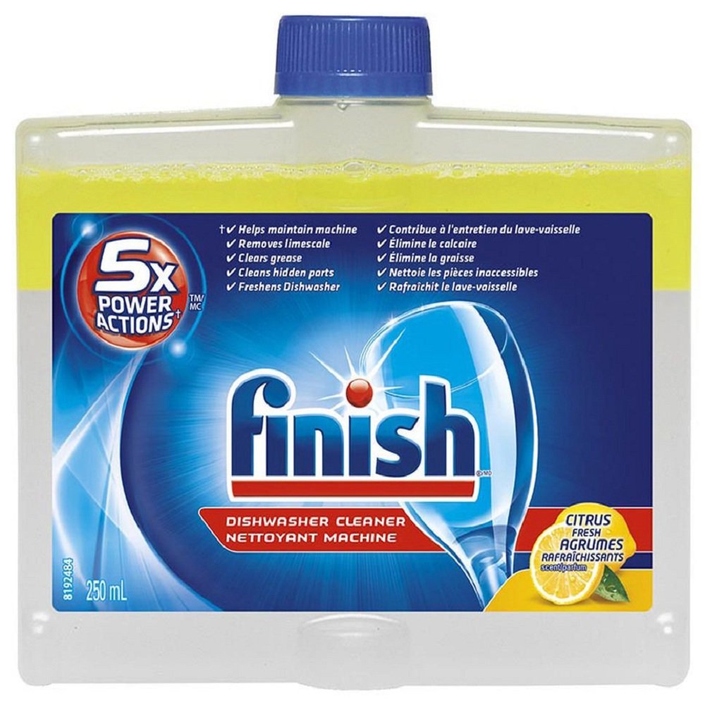 Finish Dishwasher Cleaner Liquid - Lemon Scent 250ml | Deep Cleans & Freshens Dishwasher | Removes Limescale & Odors | Ideal for Home & Restaurant Use