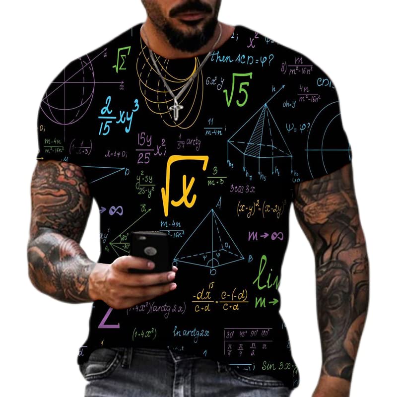 Vintage 3D Digital Print Men's T-Shirt - Summer Crew Neck Casual Short Sleeve Shirt for Streetwear, Daily Outfits & Weekend Hangouts