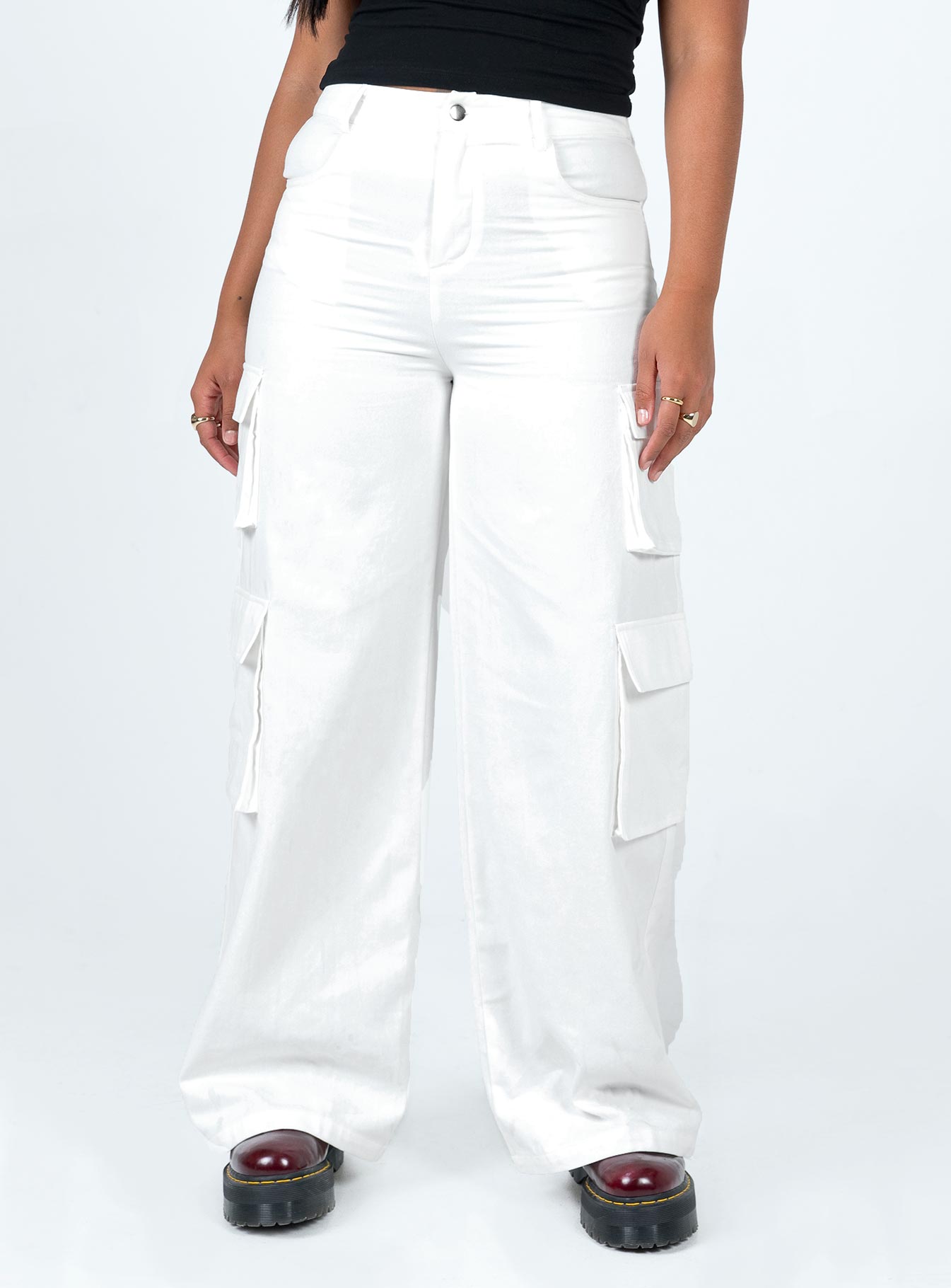 Alexis Cargo Pants for Women - White Casual Military Style Utility Pants with Multiple Pockets | Perfect for Hiking, Travel & Everyday Wear
