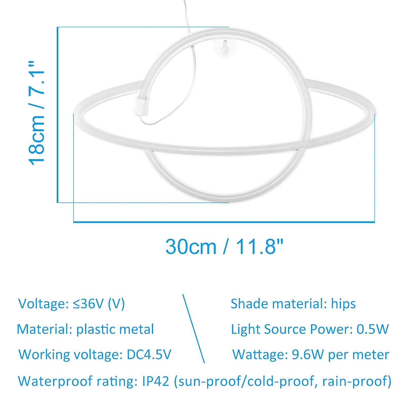 LED Neon Lamp - Hanging Planet Night Light for Kids Bedroom, Room Wall Decor, Birthday Party, Bar, Beach & Wedding Lighting | Dimmable & Energy-Efficient Neon Sign for Home & Commercial Use