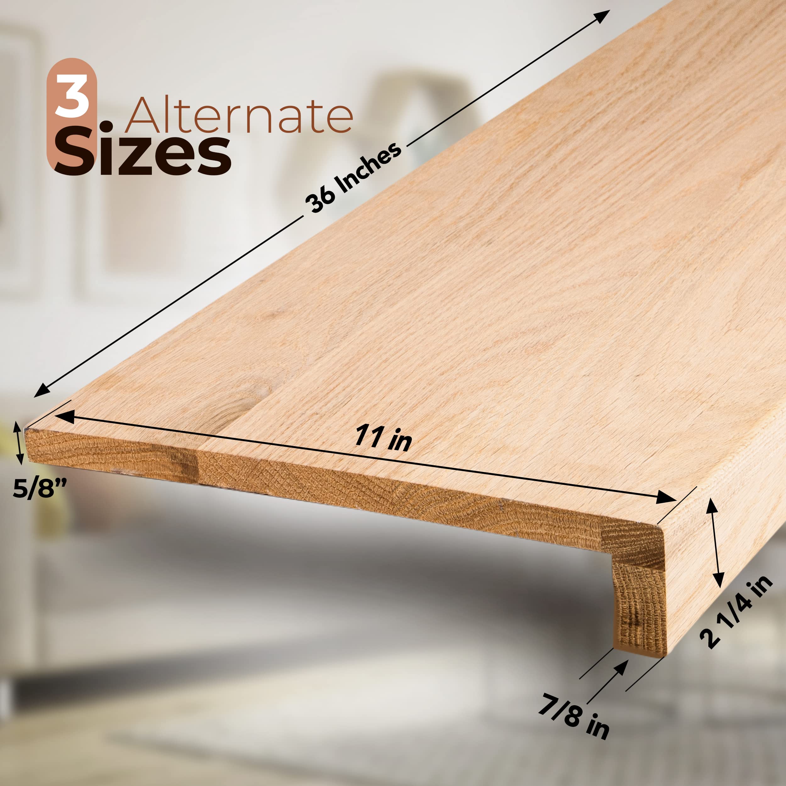 Premium Unfinished Red Oak Stair Treads - Solid Hardwood Stair Steps for Elegance & Durability - Easy to Clean & Customize - Perfect for Home Staircase Renovation, DIY Projects & Interior Decoration