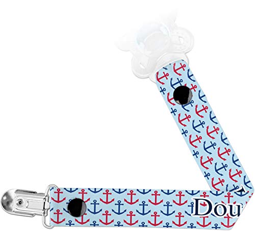 Personalized Anchors & Stripes Pacifier Clip - Durable Baby Pacifier Holder for Boys & Girls - Perfect for Travel, Daycare & Everyday Use