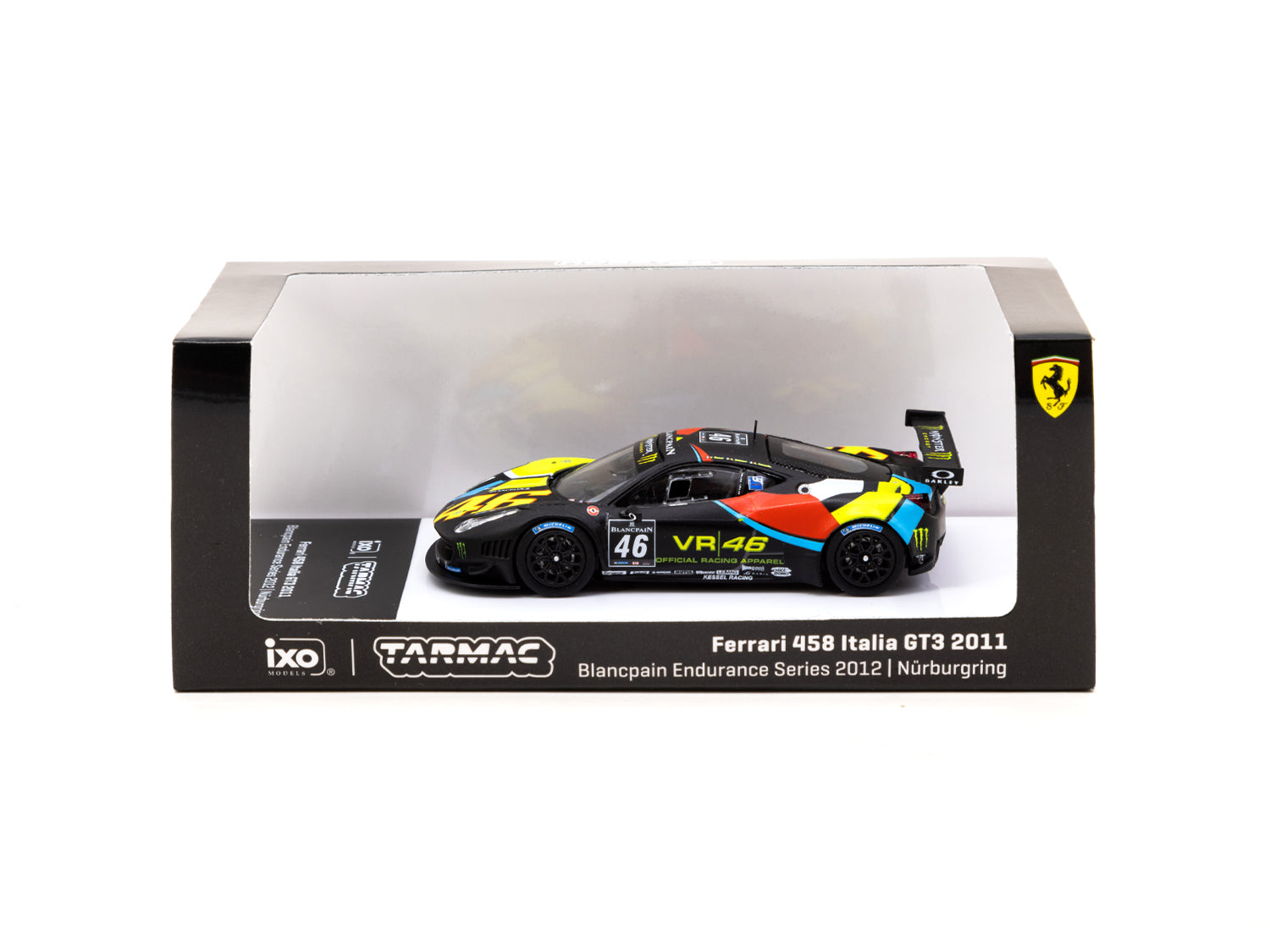 1/64 Scale Ferrari 458 Italia GT3 Blancpain Endurence Series 2012 - Nurburgring #46 Diecast Model Car by Tarmac Works & IXO Models | Collectible Racing Car for Display & Hobby64 Collection | Perfect for Car Enthusiasts & Model Racing Fans