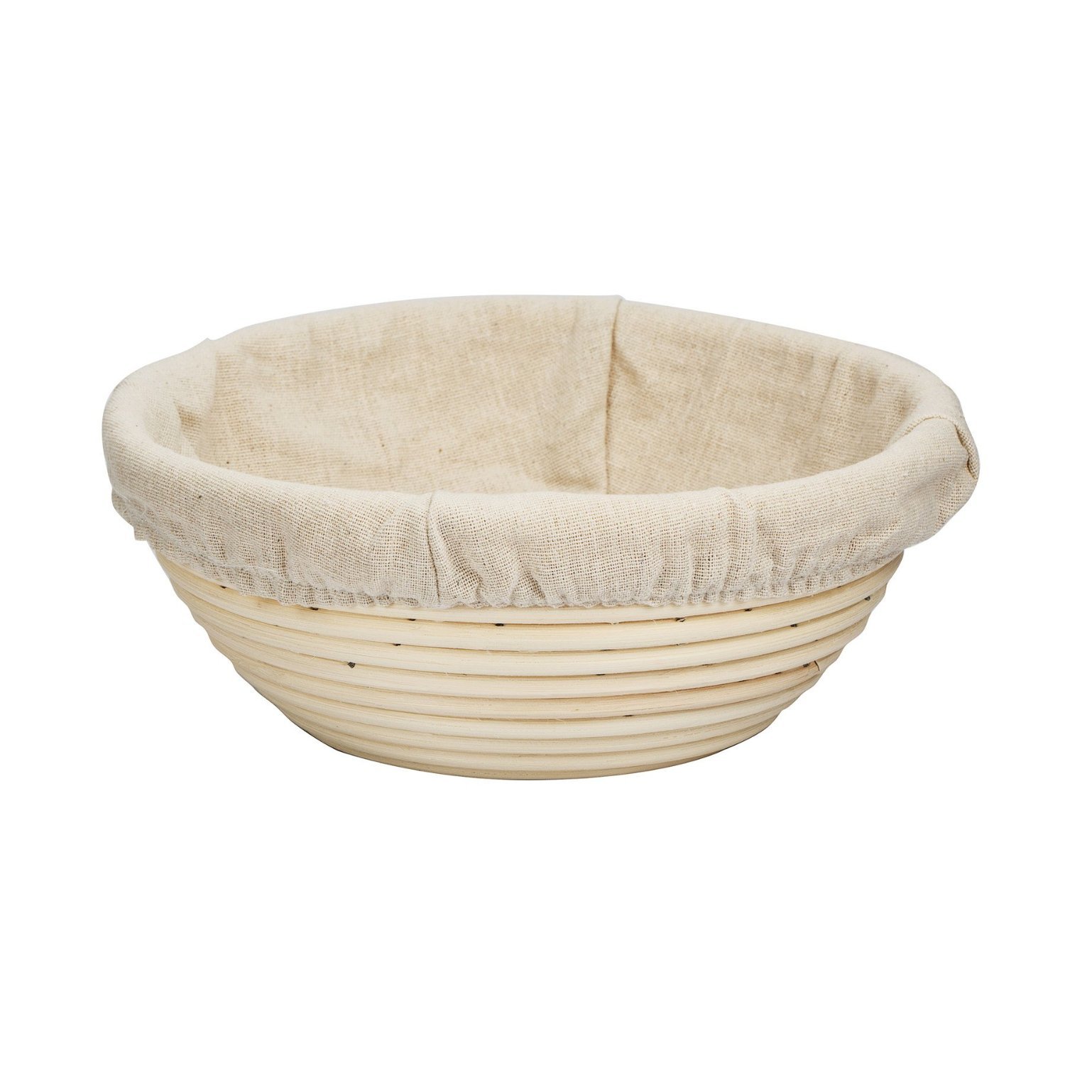 EOOCVT 7 Inch Round Banneton Bread Proofing Basket - Handmade Rattan Brotform with Linen Liner for Artisan Sourdough, French Bread (18x9cm) | Perfect for Home Baking, Bread Making & Dough Rising