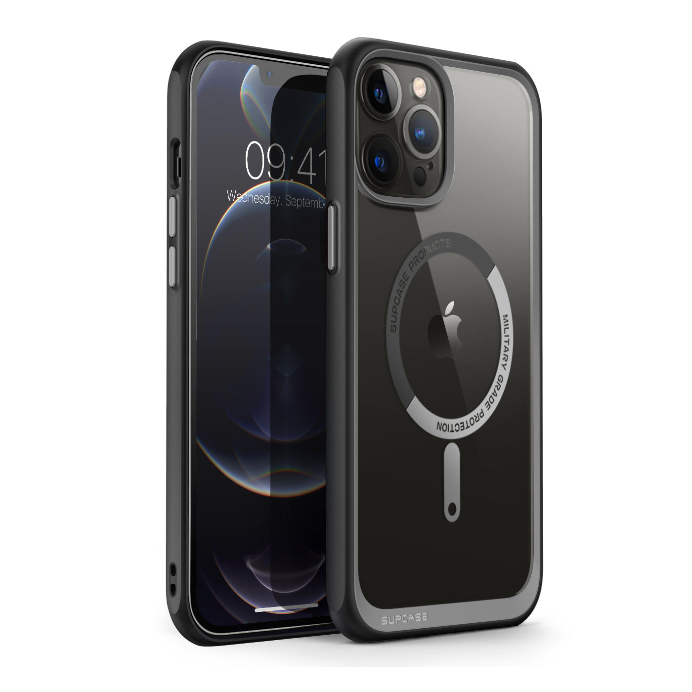 iPhone 13 Pro Case 6.1 Inch - Unicorn Beetle MAG Slim Clear Protective Cover with MagSafe Compatibility (Black) | Perfect for Everyday Use, Work & Travel Protection