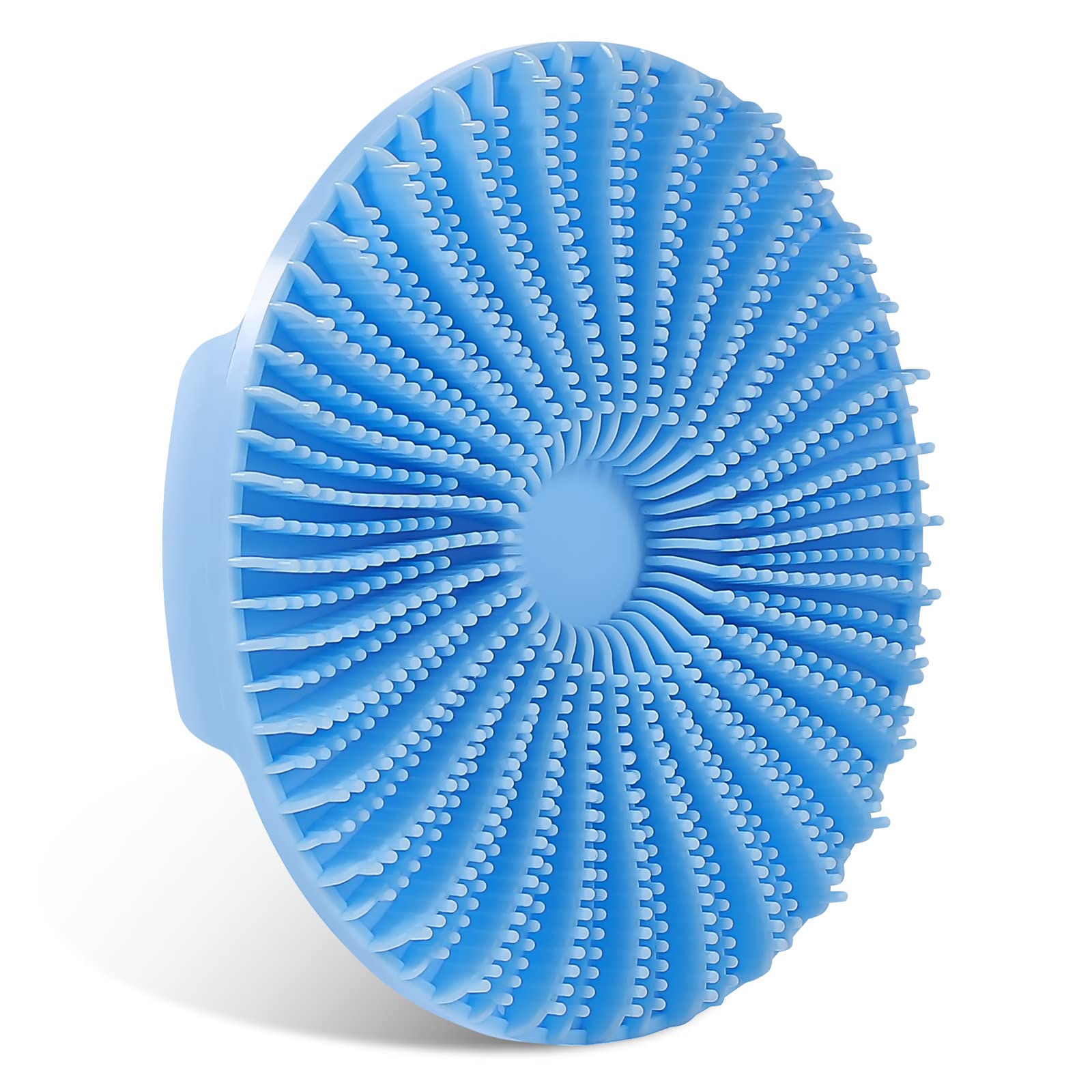 Exfoliating Silicone Body Scrubber for Shower - Gentle Back Scrubber for Men & Women with Sensitive Skin | Long Lasting, Lathers Well | Perfect for Daily Exfoliation & Deep Cleansing (Blue)