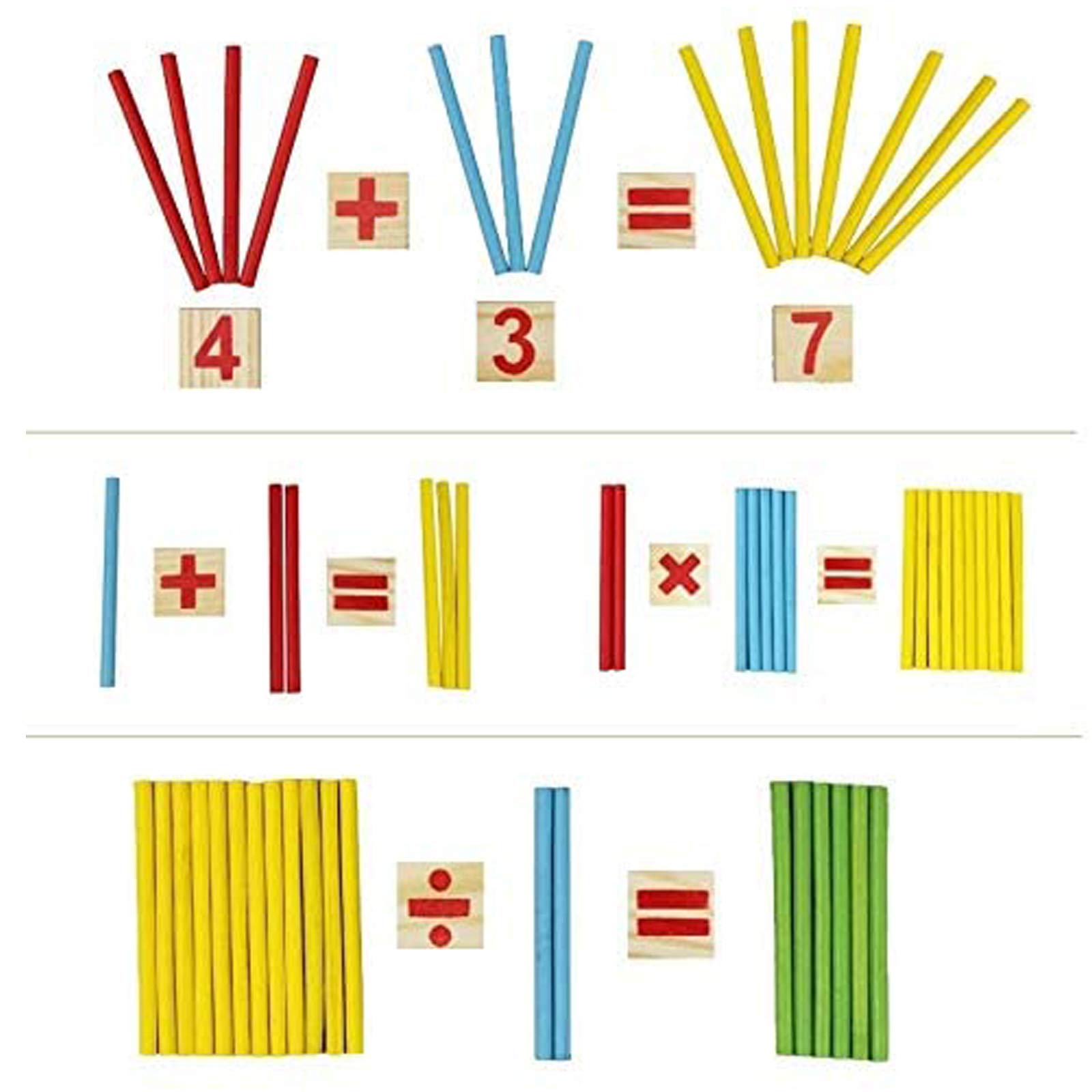 Montessori Math Counting Blocks and Sticks - Wooden Number Manipulatives for Kids Learning | Homeschool & Classroom Math Supplies | Educational Toys for Toddlers with Storage Tray | Perfect for Counting Practice, Early Math Skills & Hands-on Learning Activities