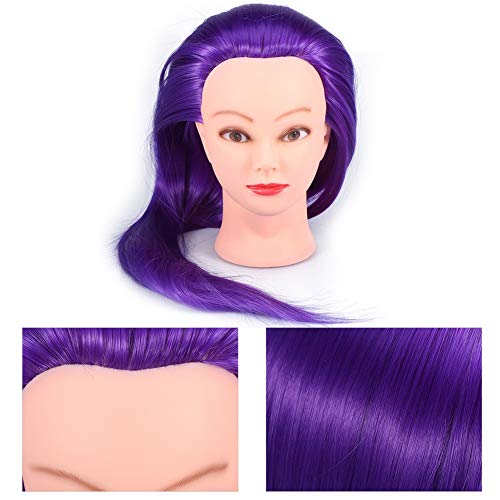 24 Inch Hair Mannequin Head for Styling & Training - Synthetic Fiber DIY Hair Accessories Practice Head for Makeup & Hairdressing - Perfect for Salon, Cosmetology School & Home Use (#3)