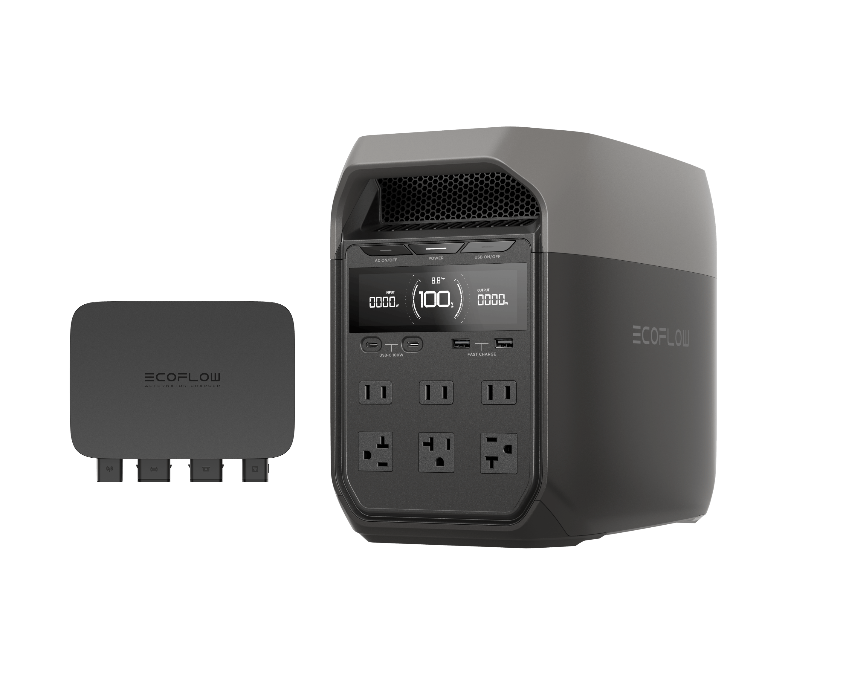 EcoFlow DELTA 3 Portable Power Station 2000W with 800W Alternator Charger - Solar Generator for Camping, RV, Emergency Backup Power & Off-Grid Living