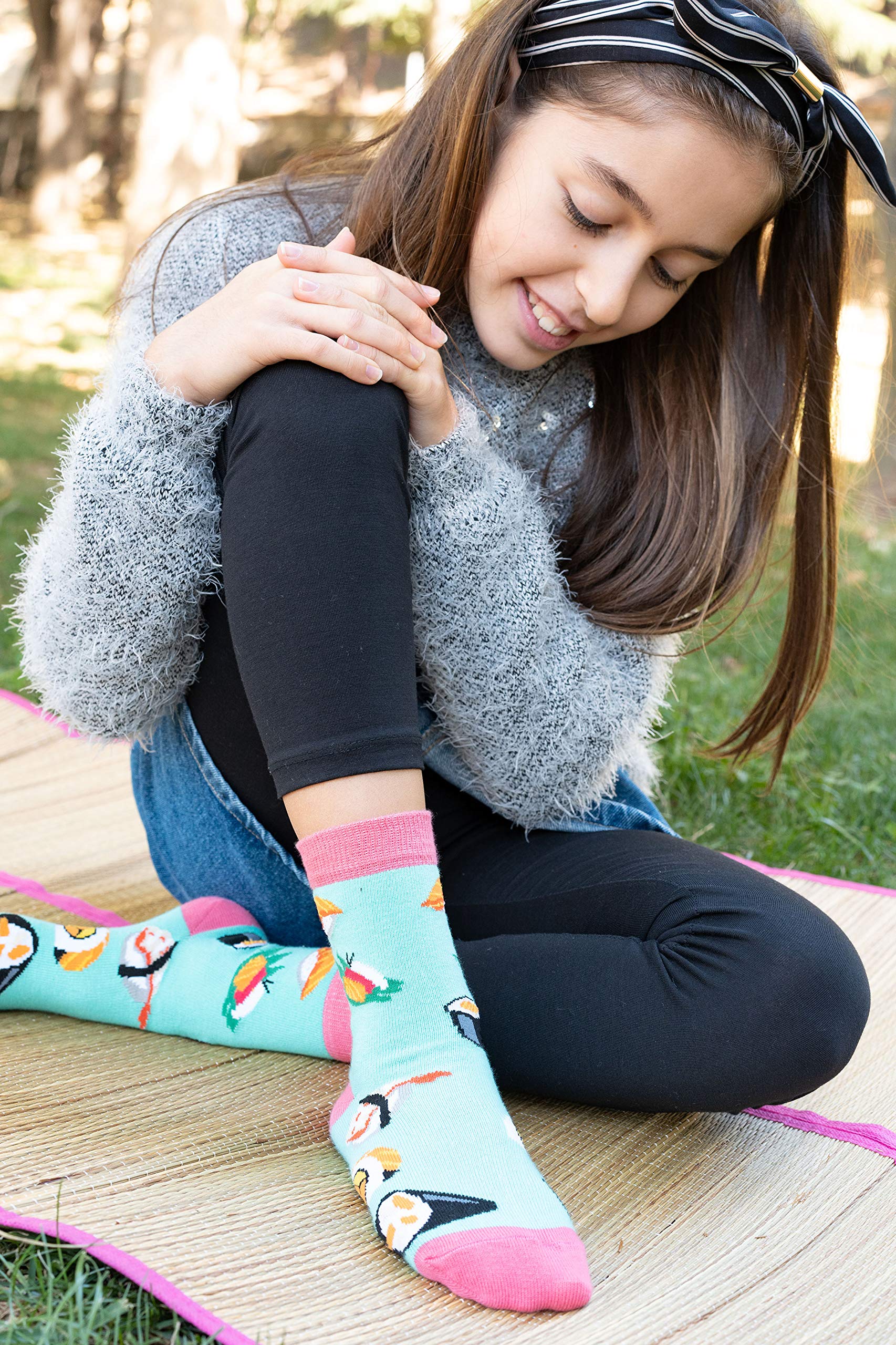 Kids 5-Pair Fun Cotton Crew Socks - Colorful Dress Socks Gift Box for Boys & Girls | School, Party & Everyday Wear