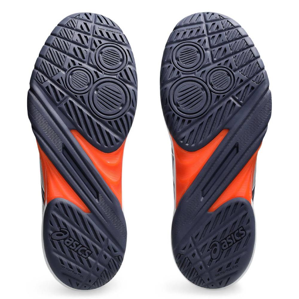 ASICS Powerbreak FF Men's Indoor Court Shoes - White/Nova Orange - Volleyball, Badminton & Squash Court Shoes for Men - Lightweight & Supportive Athletic Footwear
