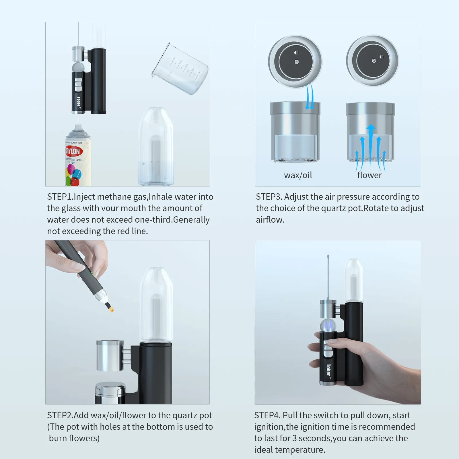 Portable Mini Butane Dab Rig Kit - Compact & Convenient for On-the-Go Dabbing | Perfect for Travel, Camping & Outdoor Use