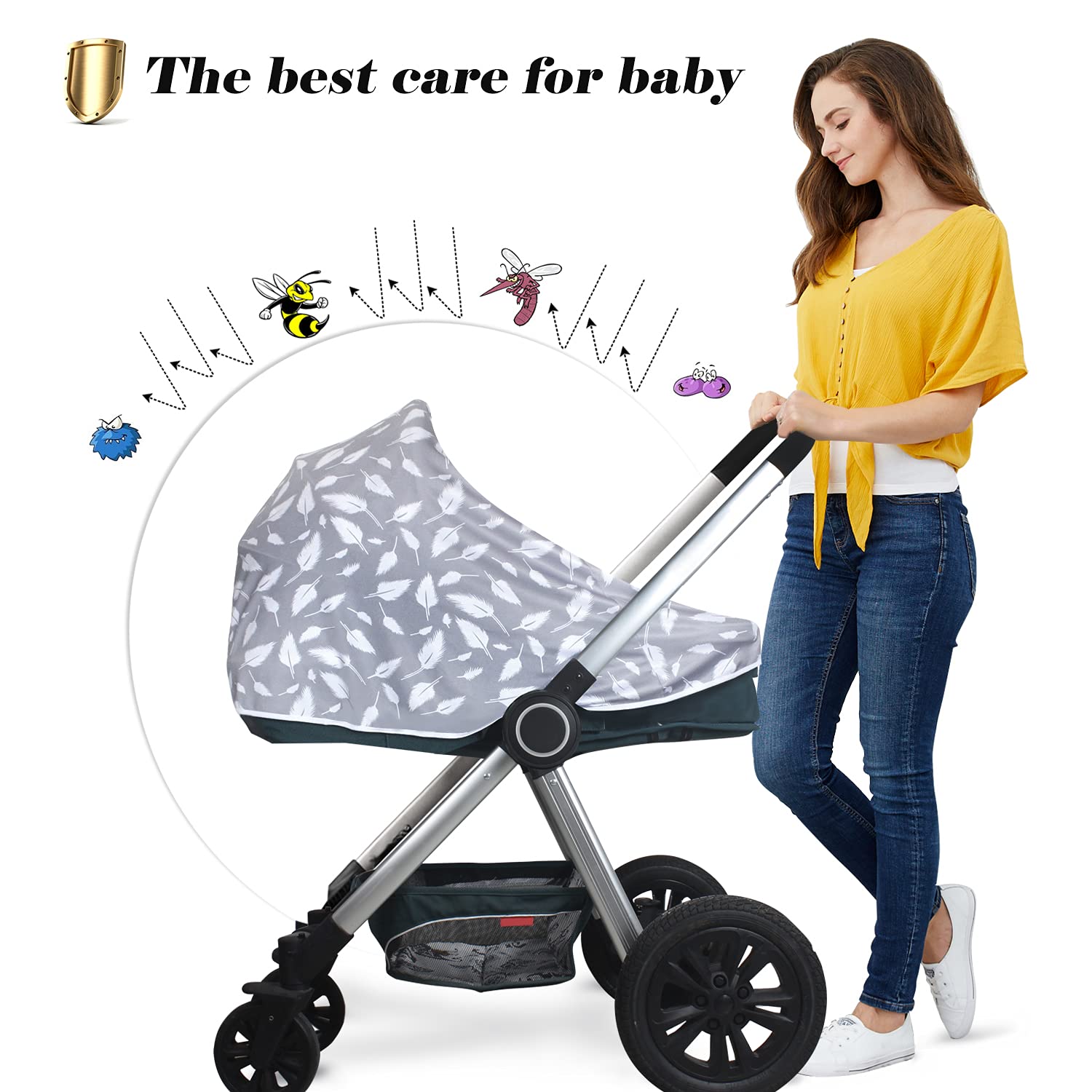 Nursing Cover & Poncho - 360° Privacy Breastfeeding, Stroller & Car Seat Cover - Baby Shower Gift for Boys & Girls