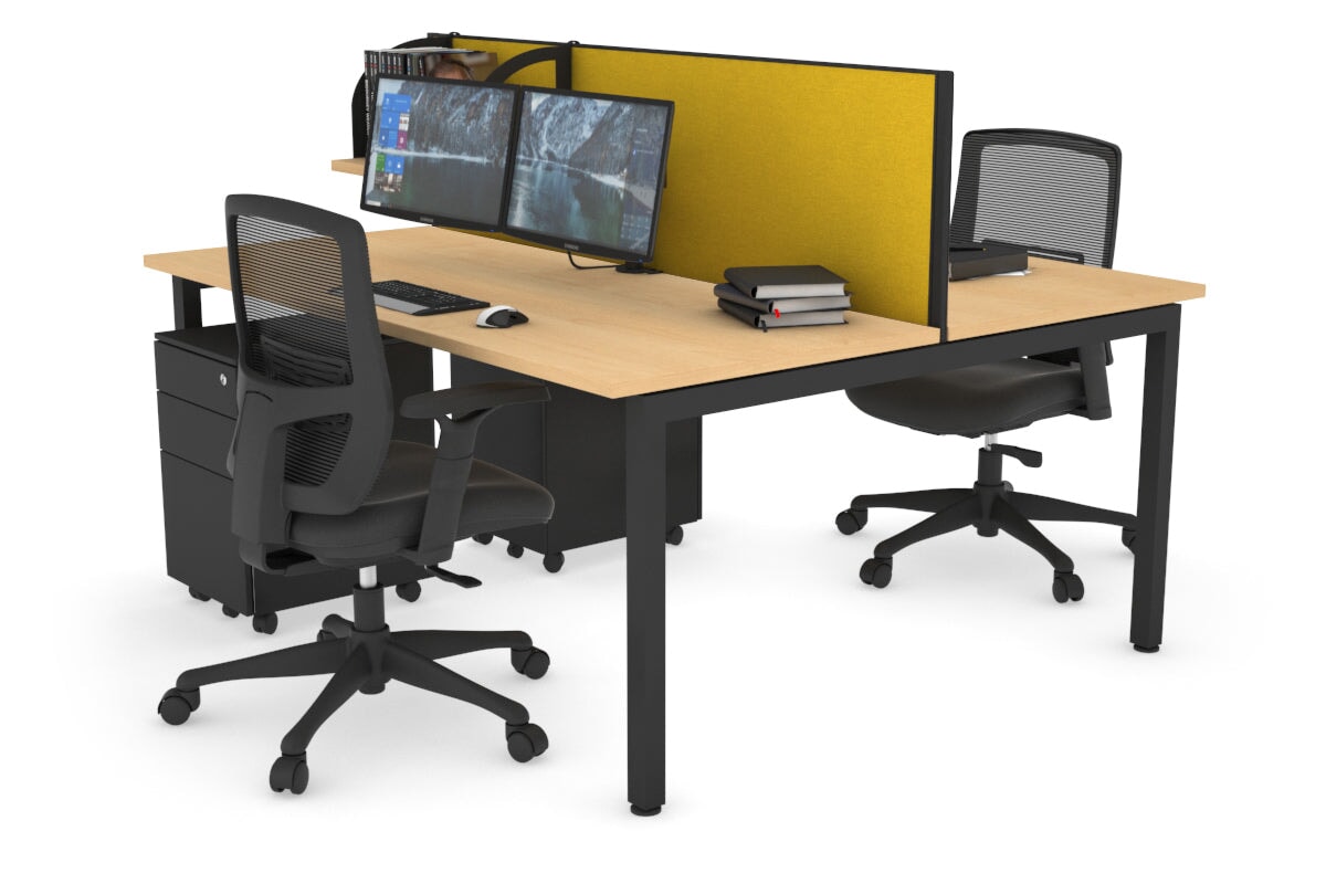 Quadro Square Legs 2 Person Office Workstation Desk - 1200L x 700W Modern Shared Workspace Solution for Home & Business Offices
