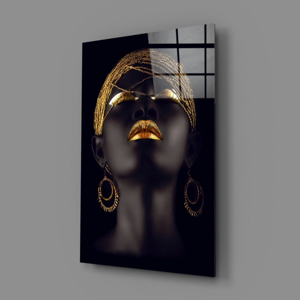 Golden African Woman Statue - Handcrafted African Art Decor for Home & Office - Perfect for Cultural Displays, Gifts, and Interior Design