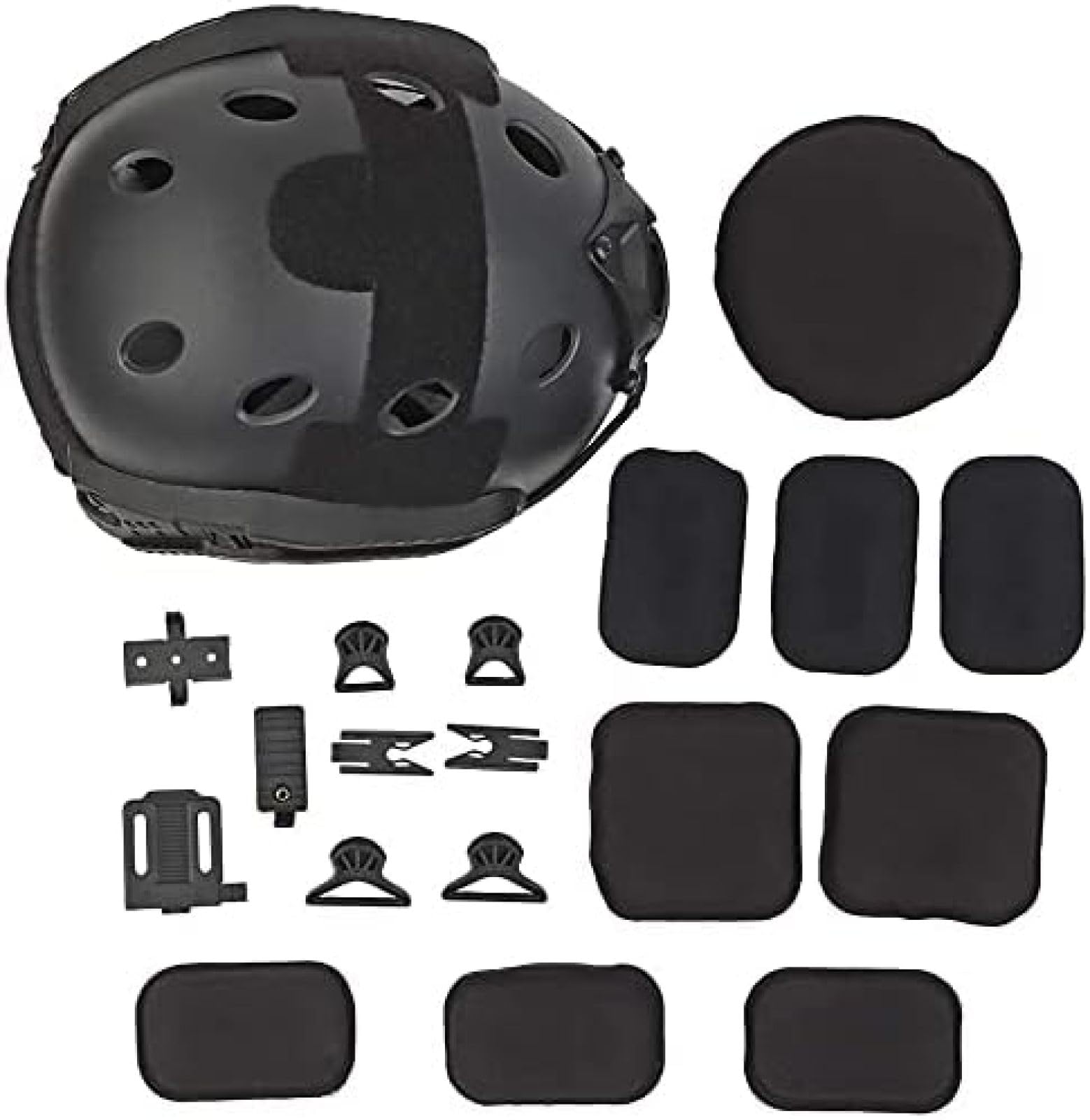 Fast Base Jump Helmet MH Style Airsoft Helmet - Tactical Respirator Mask for Paintball, Outdoor Sports, Hunting & Shooting (Black, 22x11cm) - Perfect for Airsoft Battles, Paintball Games & Tactical Training