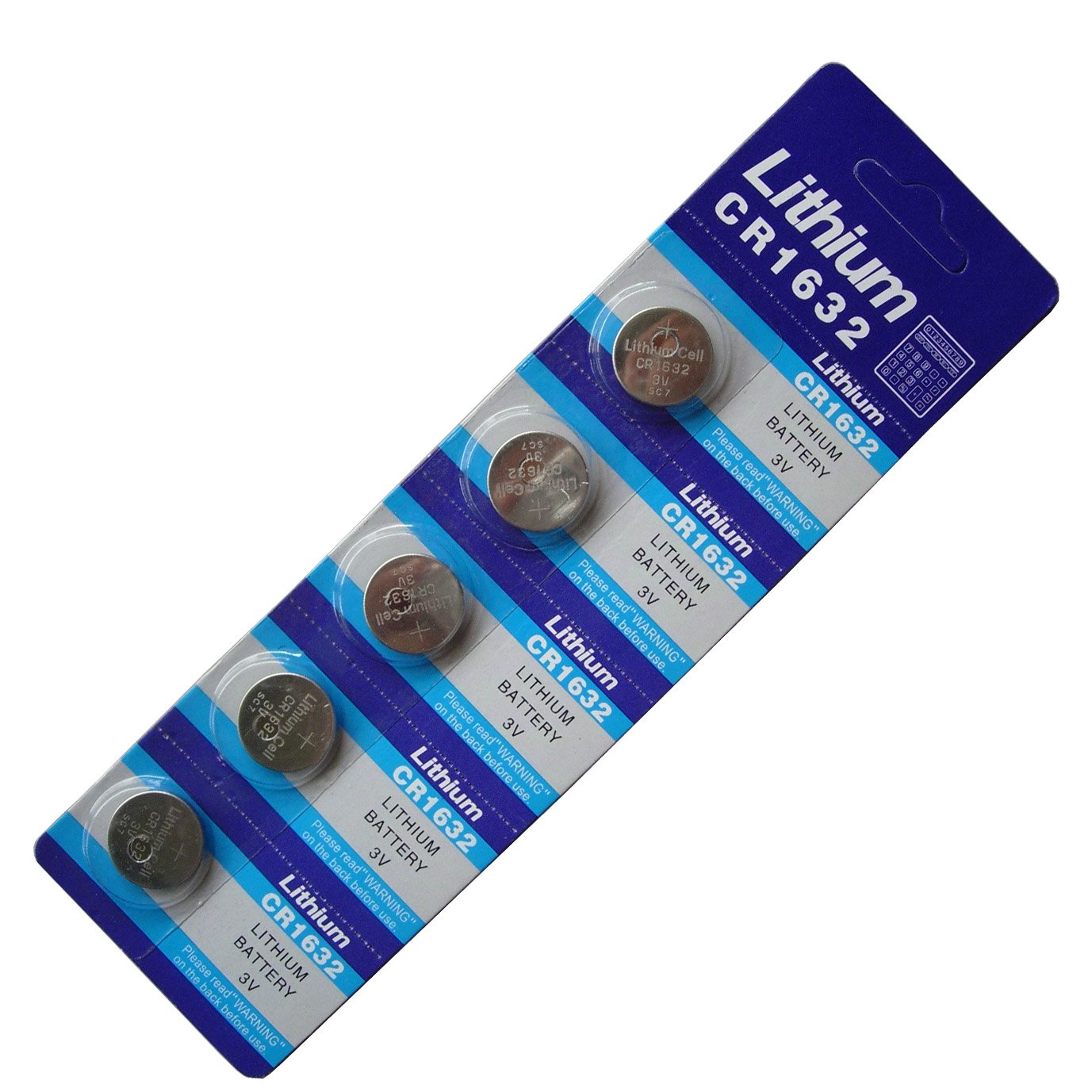 5-Pack CR1632 3V Lithium Coin Batteries - Long-Lasting Power for Watches, Calculators, Key Fobs & Small Electronics