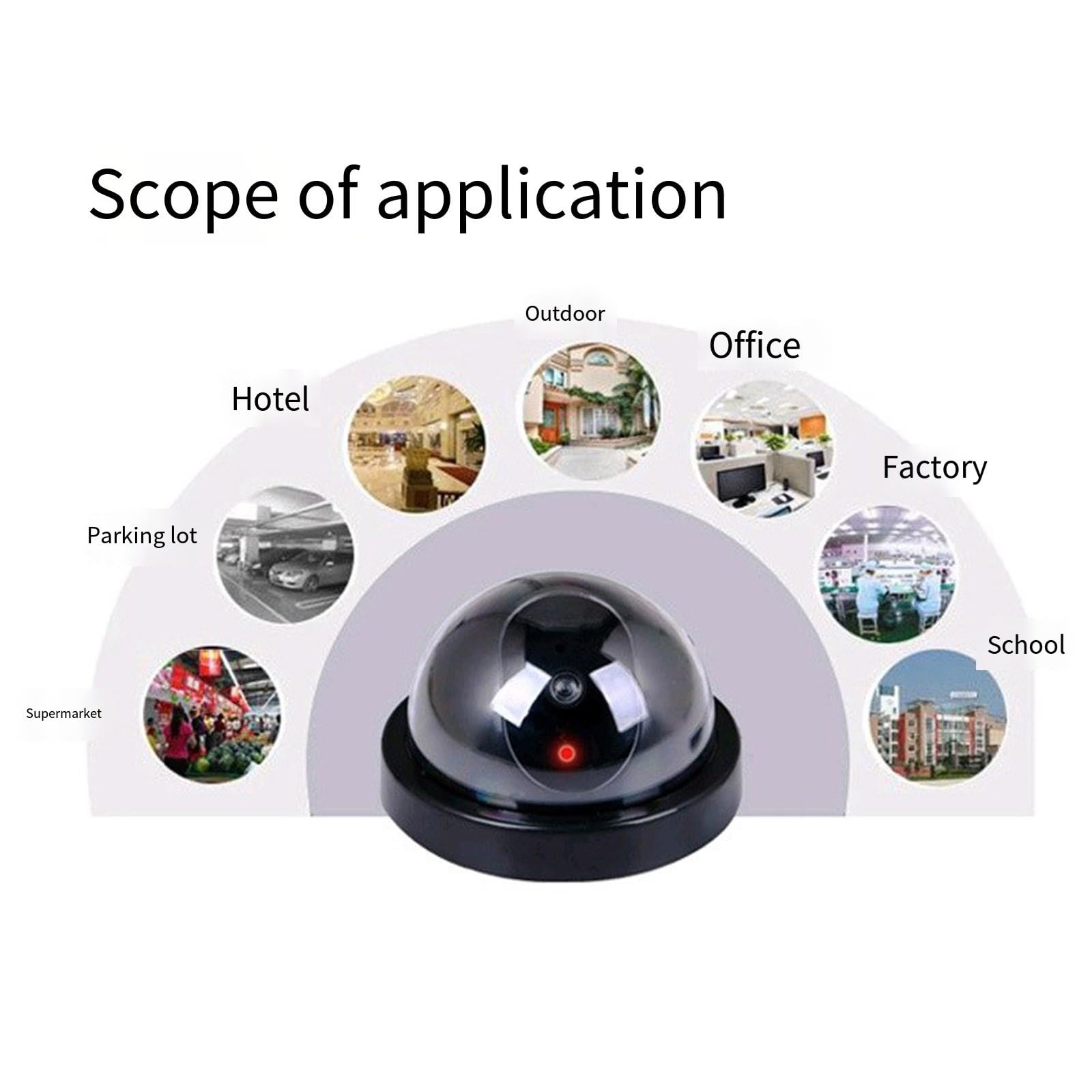Fake Dome CCTV Security Camera with Flashing LED - Indoor/Outdoor Surveillance Dummy Camera for Home & Business Security | Deter Burglars & Protect Property