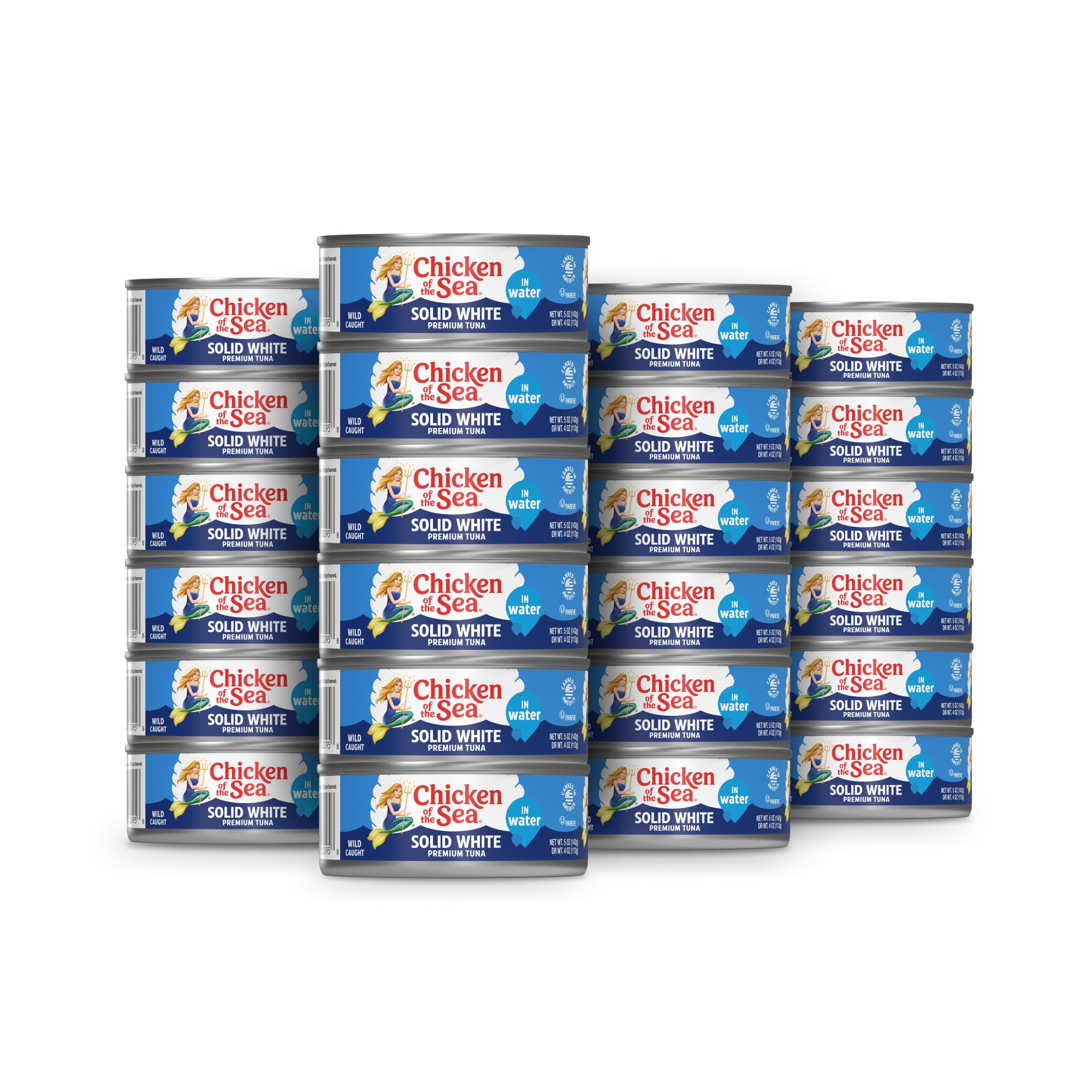Premium Wild Caught Albacore Tuna in Water - 5 oz Can (Pack of 24) | High Protein, Low Mercury | Perfect for Salads, Sandwiches & Meal Prep | Chicken of the Sea Solid White Tuna
