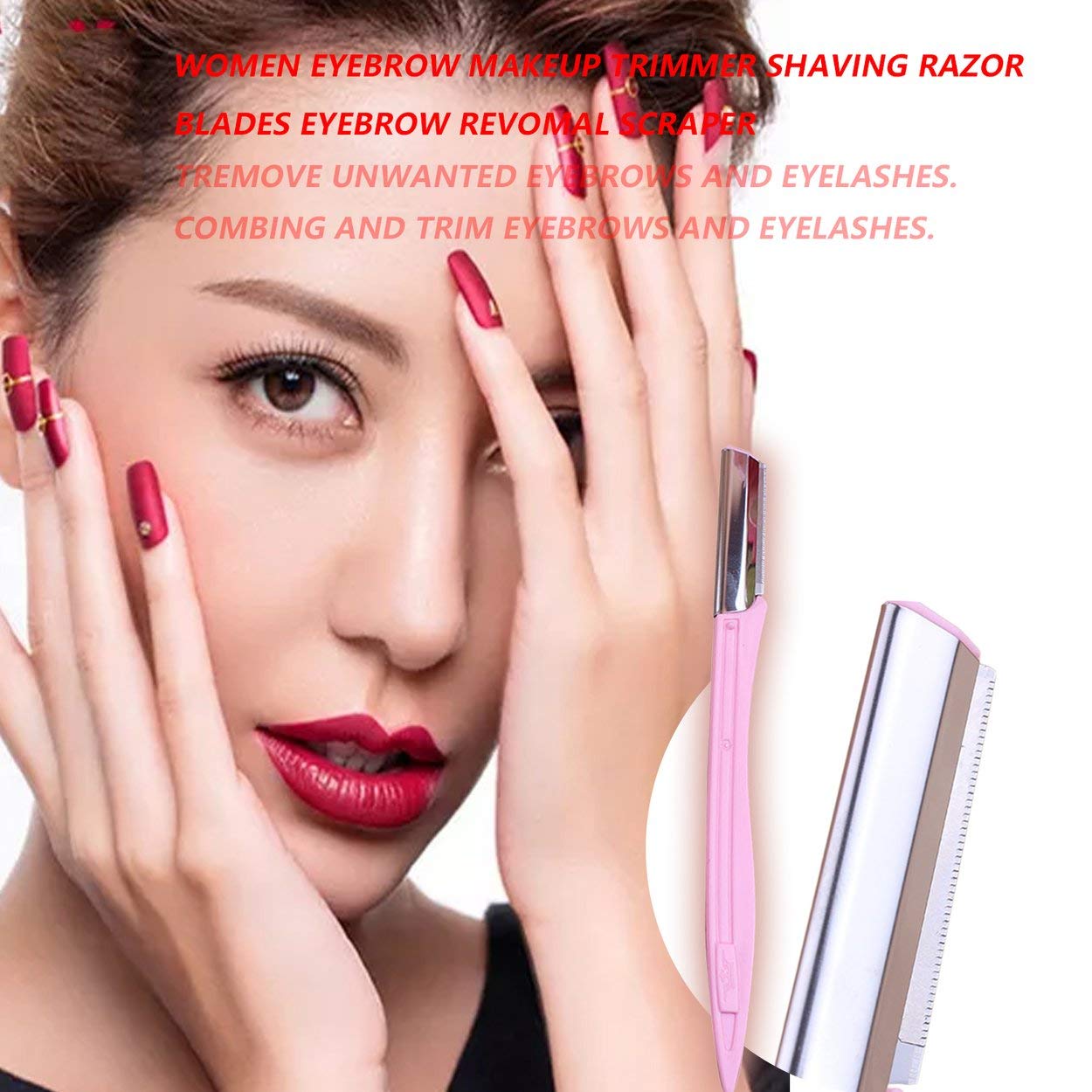 Lorenlli Portable Eyebrow Trimmer for Women - Stainless Steel Eyebrow Razor & Hair Removal Scraper | Perfect for Travel, Makeup Kits & At-Home Grooming