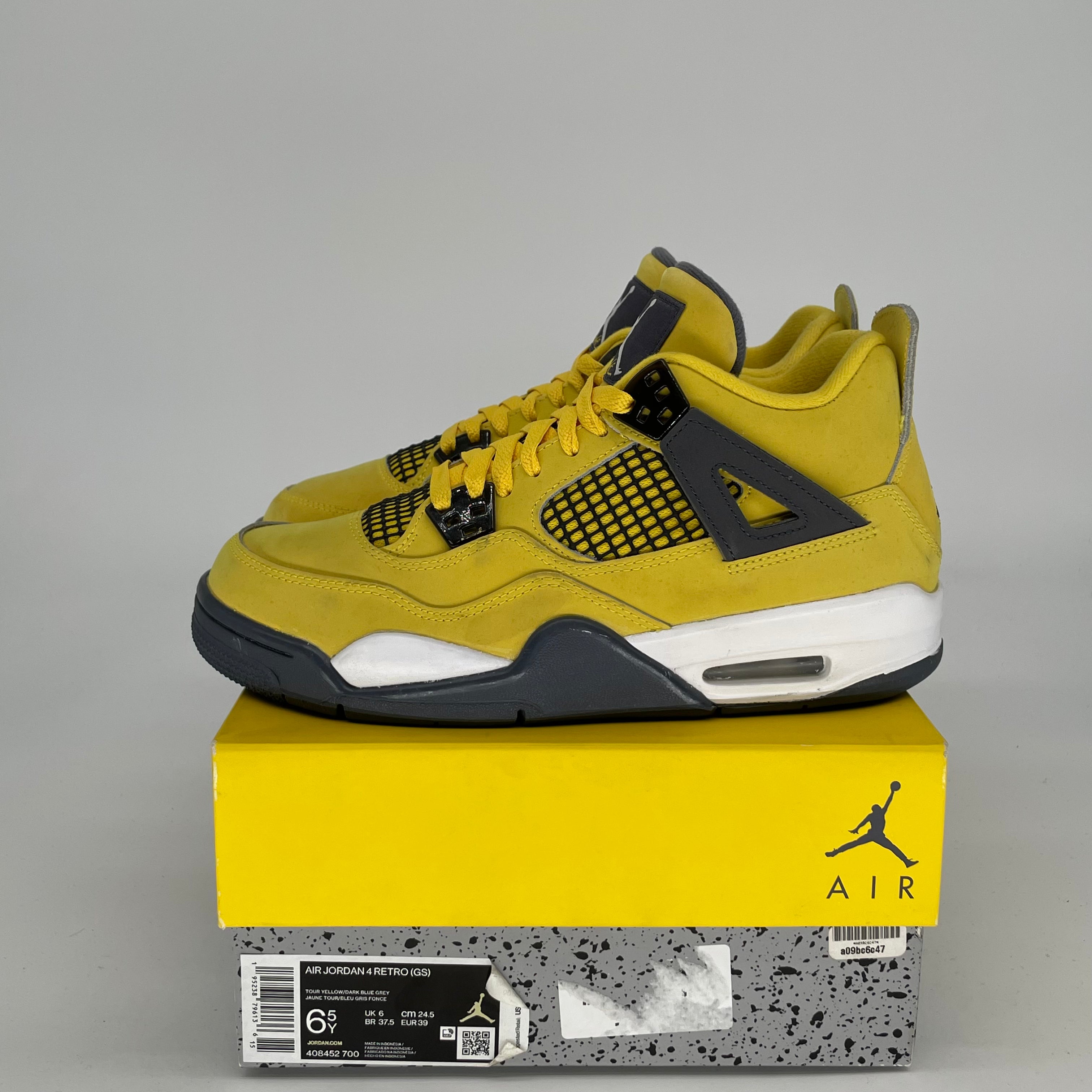 AIR JORDAN 4 LIGHTNING Sneakers Women's Size 6.5/8W Retro Basketball Shoes 408452-700 - Perfect for Streetwear, Casual Outfits & Sneaker Collectors
