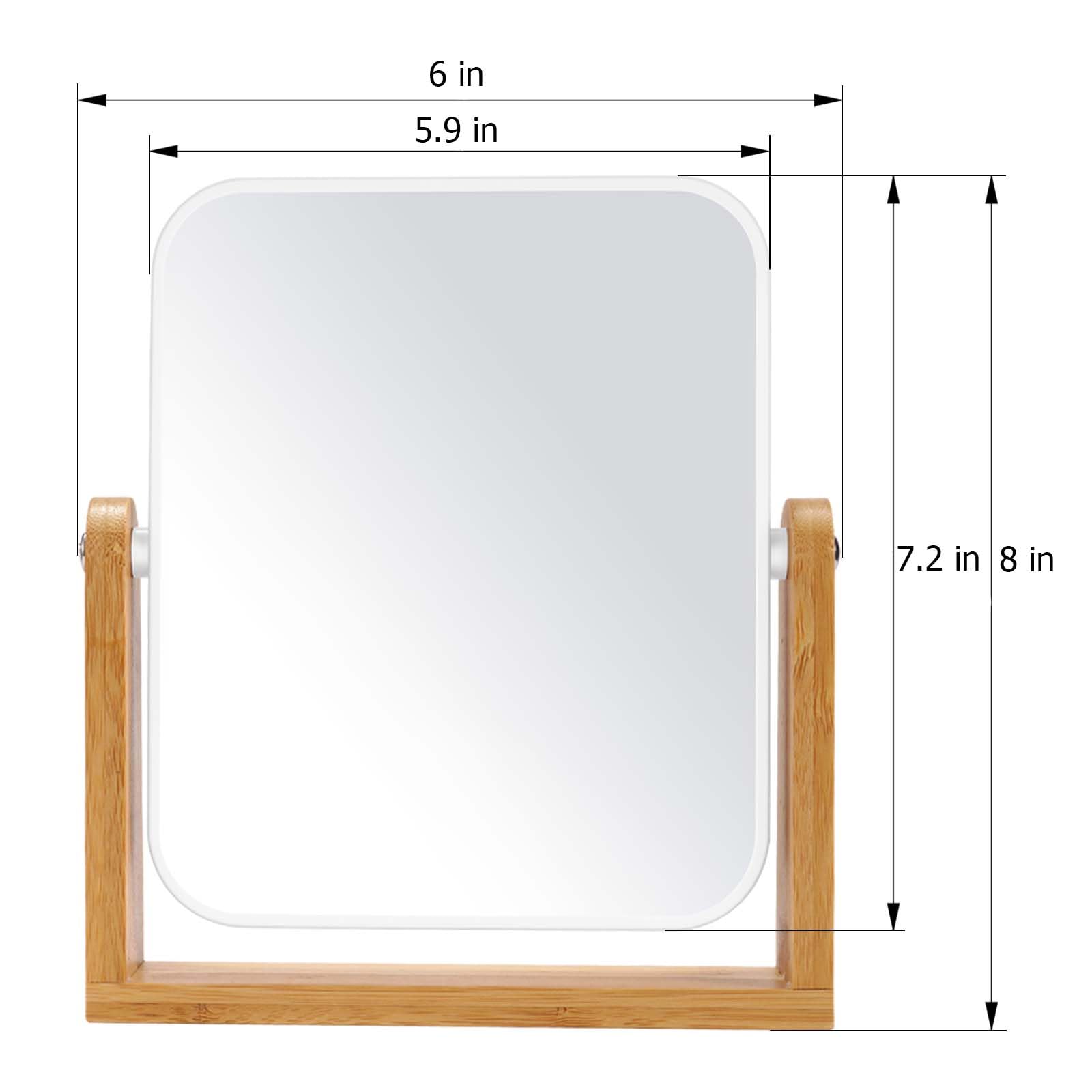 LFOYOU 8 Inch Vanity Mirror with Stand - 1X/3X Magnification Double Sided 360° Swivel Makeup Mirror for Bathroom, Desk & Travel | Portable Tabletop Shaving Mirror for Women & Men (Perfect for Makeup Application, Grooming & Skincare Routines)