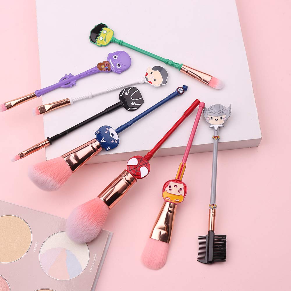 8Pcs Professional Movie Makeup Brush Set - Foundation, Blending, Blush, Eyeshadow & Powder Cosmetic Brushes Kit | Perfect for Makeup Artists, Cosplayers & Halloween Costume Application