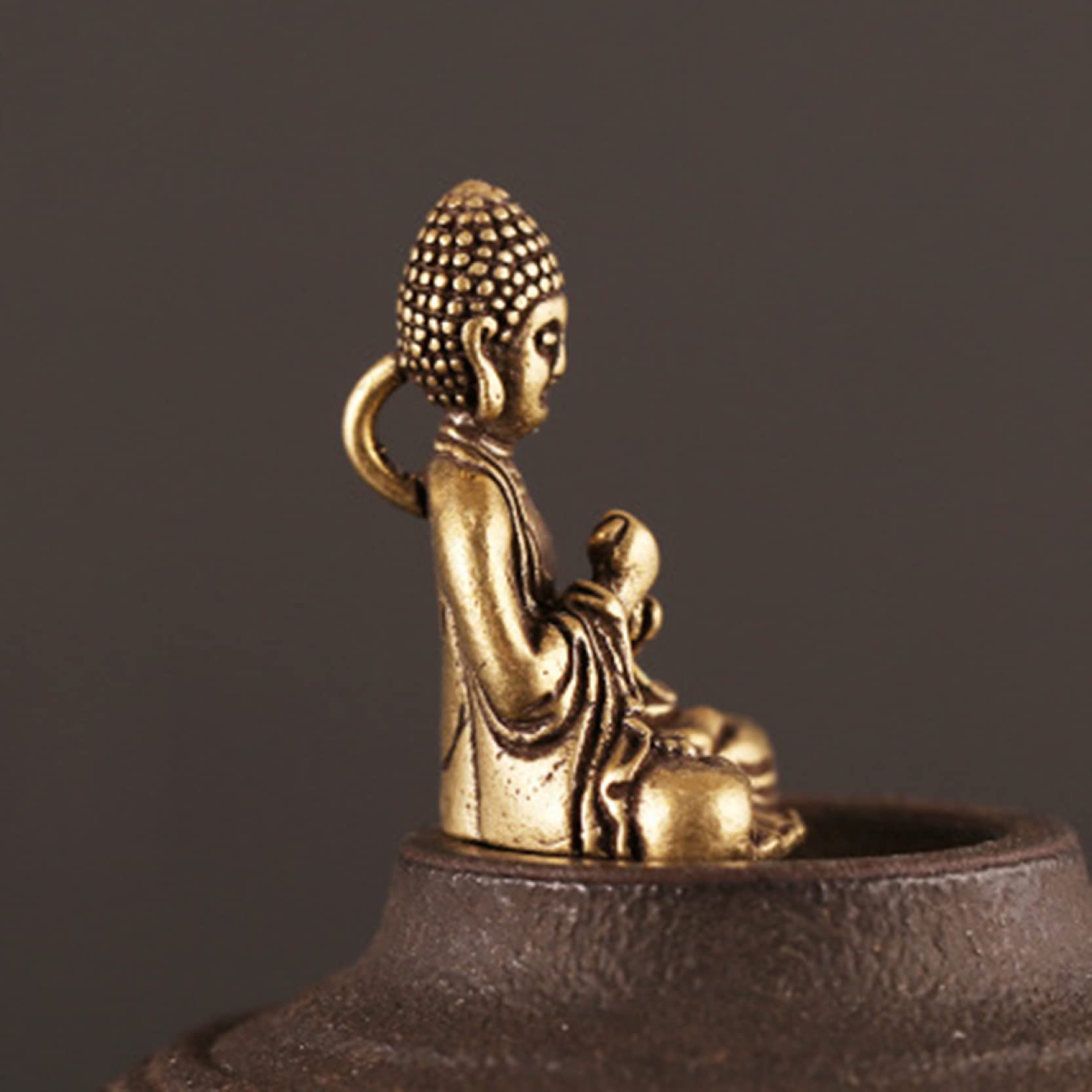 Mini Solid Copper Buddha Statue - Home & Office Decor for Meditation Spaces