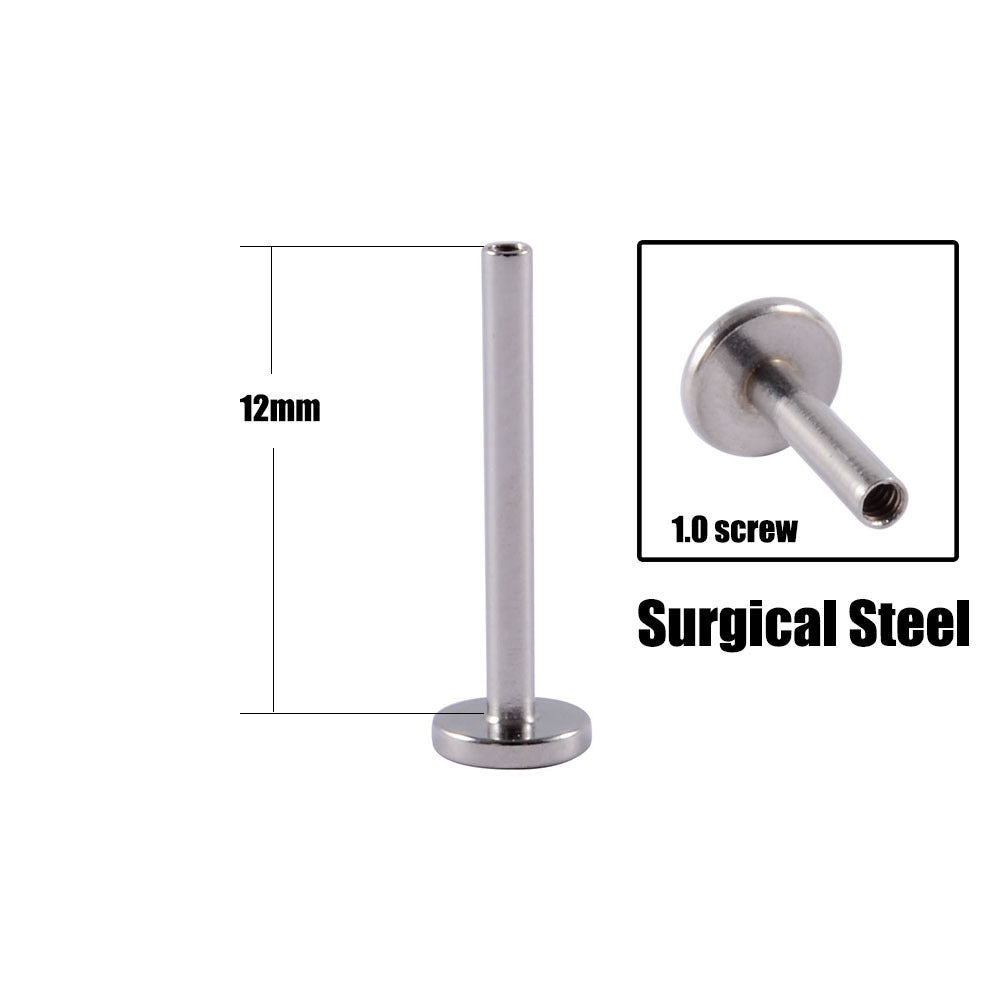 16G Titanium Internally Threaded Labret Bar - Hypoallergenic Body Jewelry for Lip, Nose & Ear Piercings | Perfect for Everyday Wear & Healing | DR001