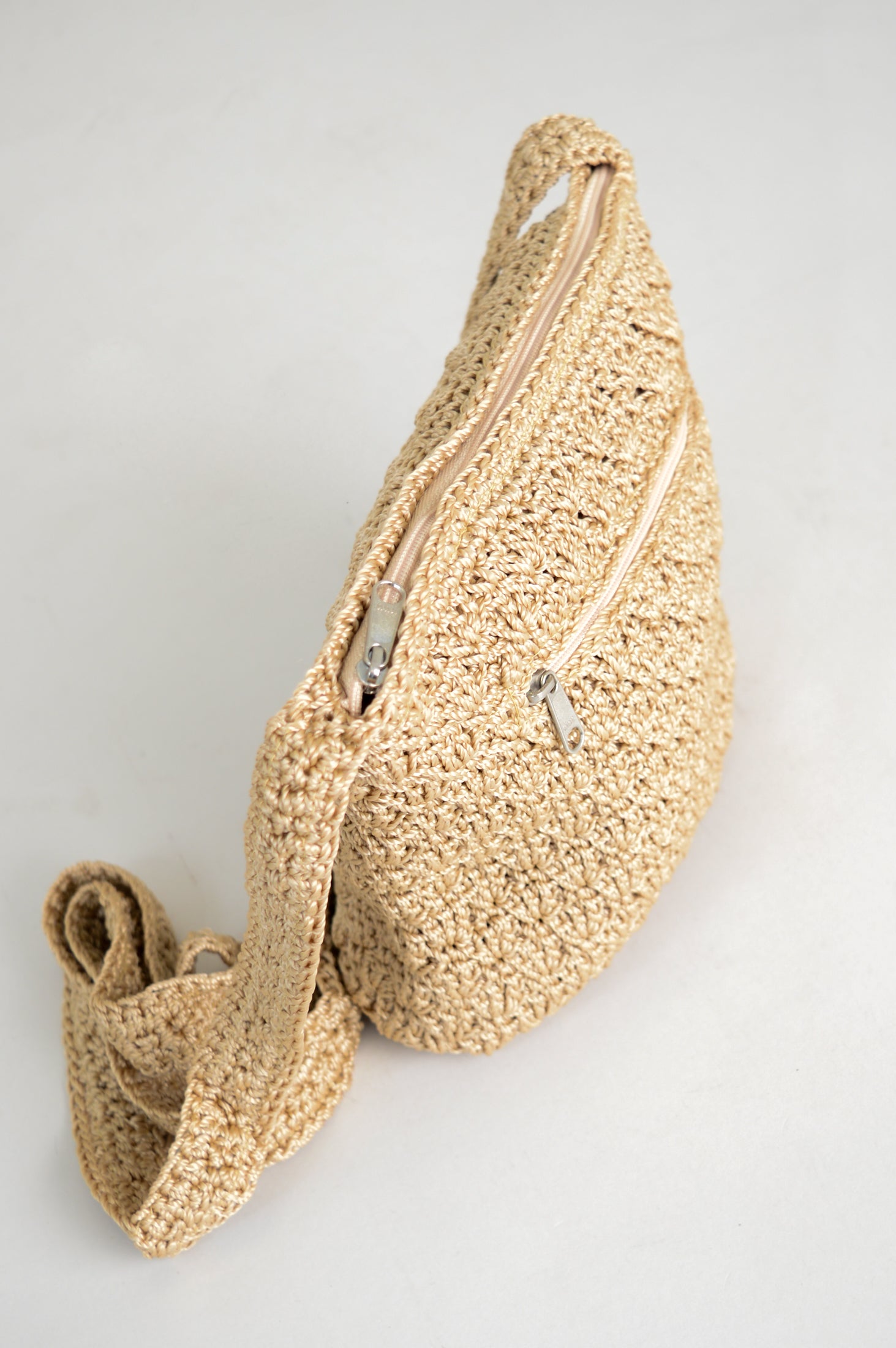 Handmade Crochet Shoulder Bag in Tan - Stylish Boho Purse for Women, Perfect for Beach, Shopping & Everyday Use