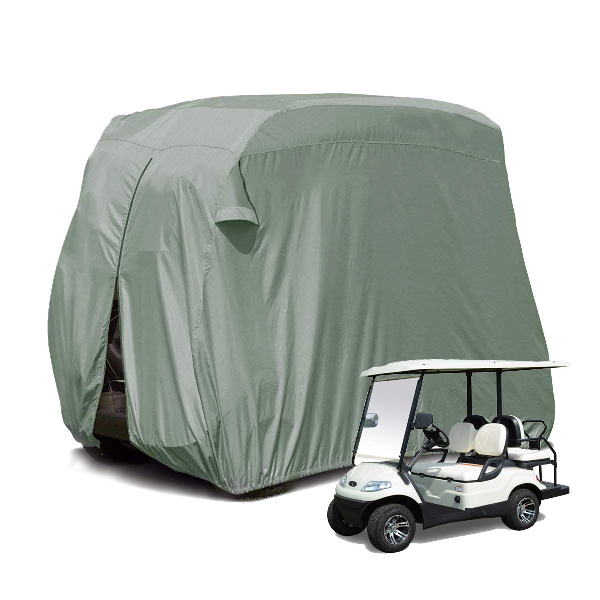 2020 Upgraded Waterproof Golf Cart Cover for EZ GO, Club Car & Yamaha - Heavy Duty PVC Coated Dust Protection | All-Weather Outdoor Use for Storage & Travel