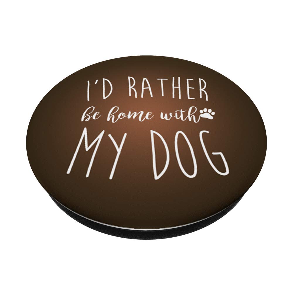 I'd Rather Be Home With My Dog Brown Ombre T-Shirt - Cute Funny Dog Lover Tee for Women & Men - Perfect for Casual Wear, Dog Park Outings & Relaxing at Home