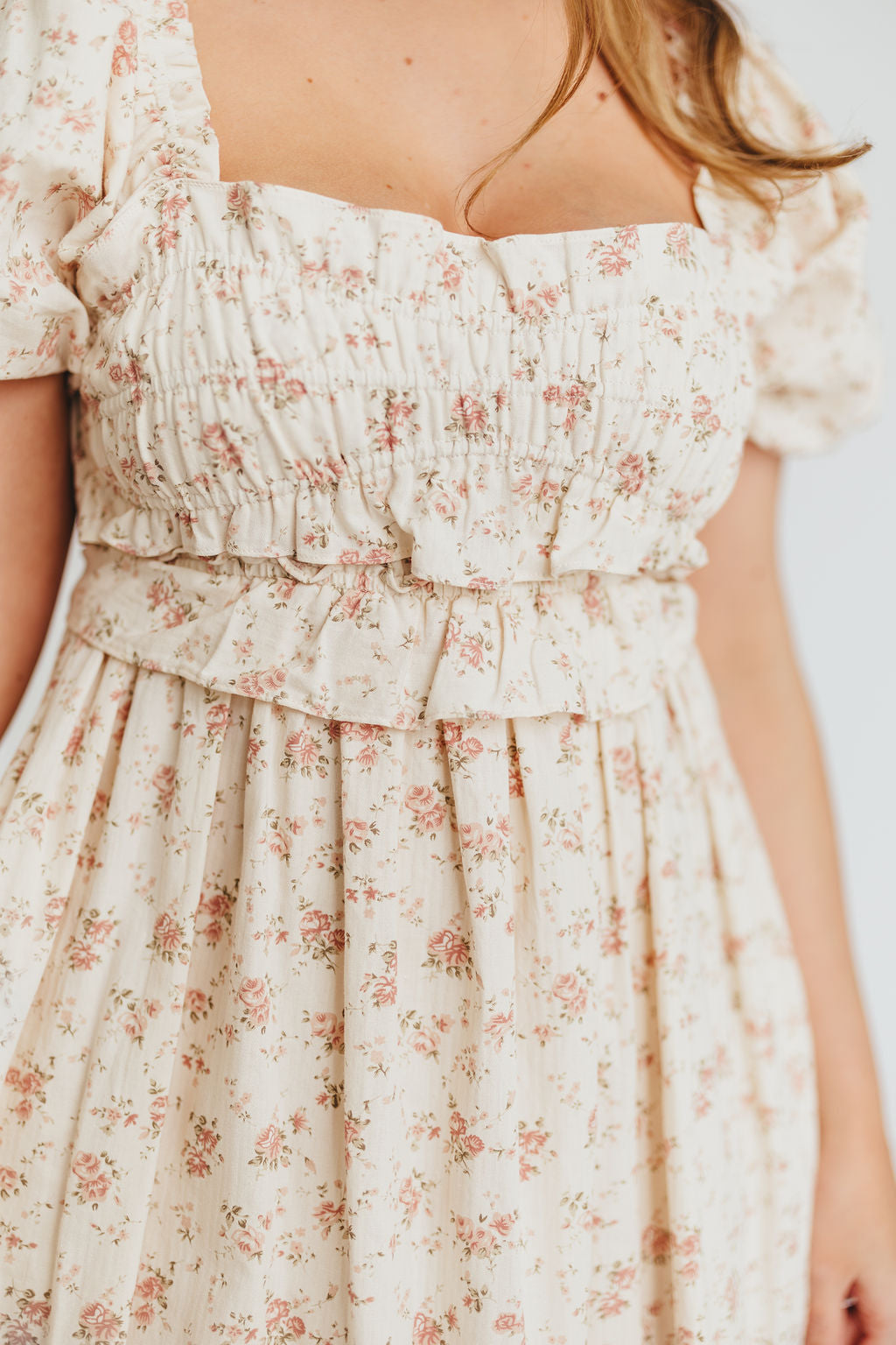 Finley 100% Cotton Peplum Midi Dress - Petal Pink | Bump & Nursing Friendly Maternity Dress | Perfect for Baby Showers, Nursing & Everyday Wear