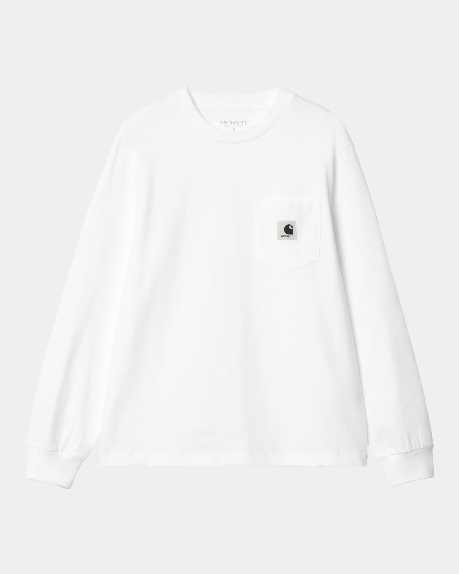 Women's Long Sleeve Pocket T-Shirt - Soft Cotton Casual Top for Everyday Wear | White | Perfect for Work, Weekend & Layering