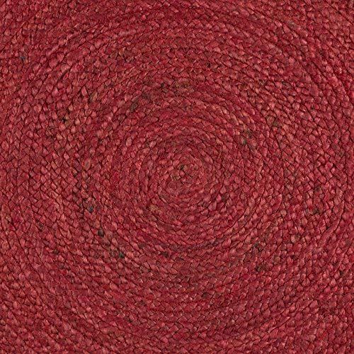 Premium Surya Brice 8' Round Burgundy Area Rug - Soft & Durable Handwoven Modern Decor for Living Room, Bedroom, or Office