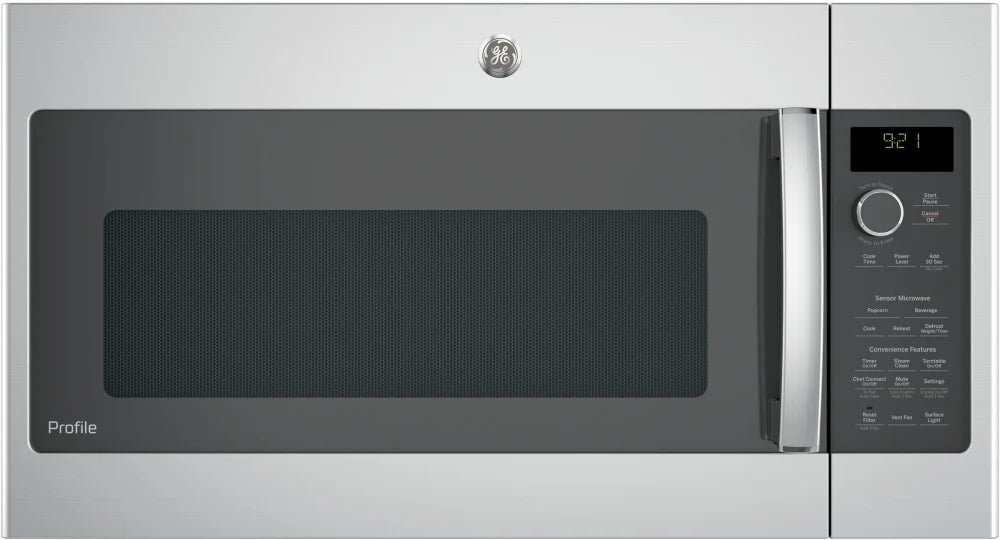 GE Profile PVM9215SKSS 30-Inch Over The Range Microwave Oven - Stainless Steel - Sensor Cooking, 1000W - Perfect for Modern Kitchens & Small Spaces