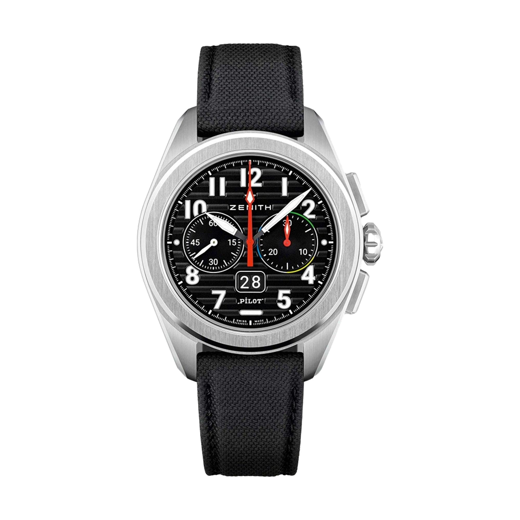 Pilot Chronograph Flyback Big Date Stainless Steel Watch - Luxury Aviator Timepiece for Men - Perfect for Aviation Enthusiasts & Professional Pilots